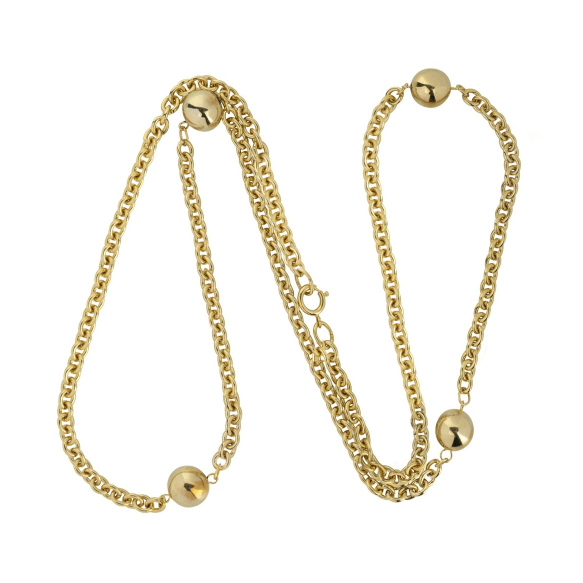 Vintage Orb Long Chain Necklace