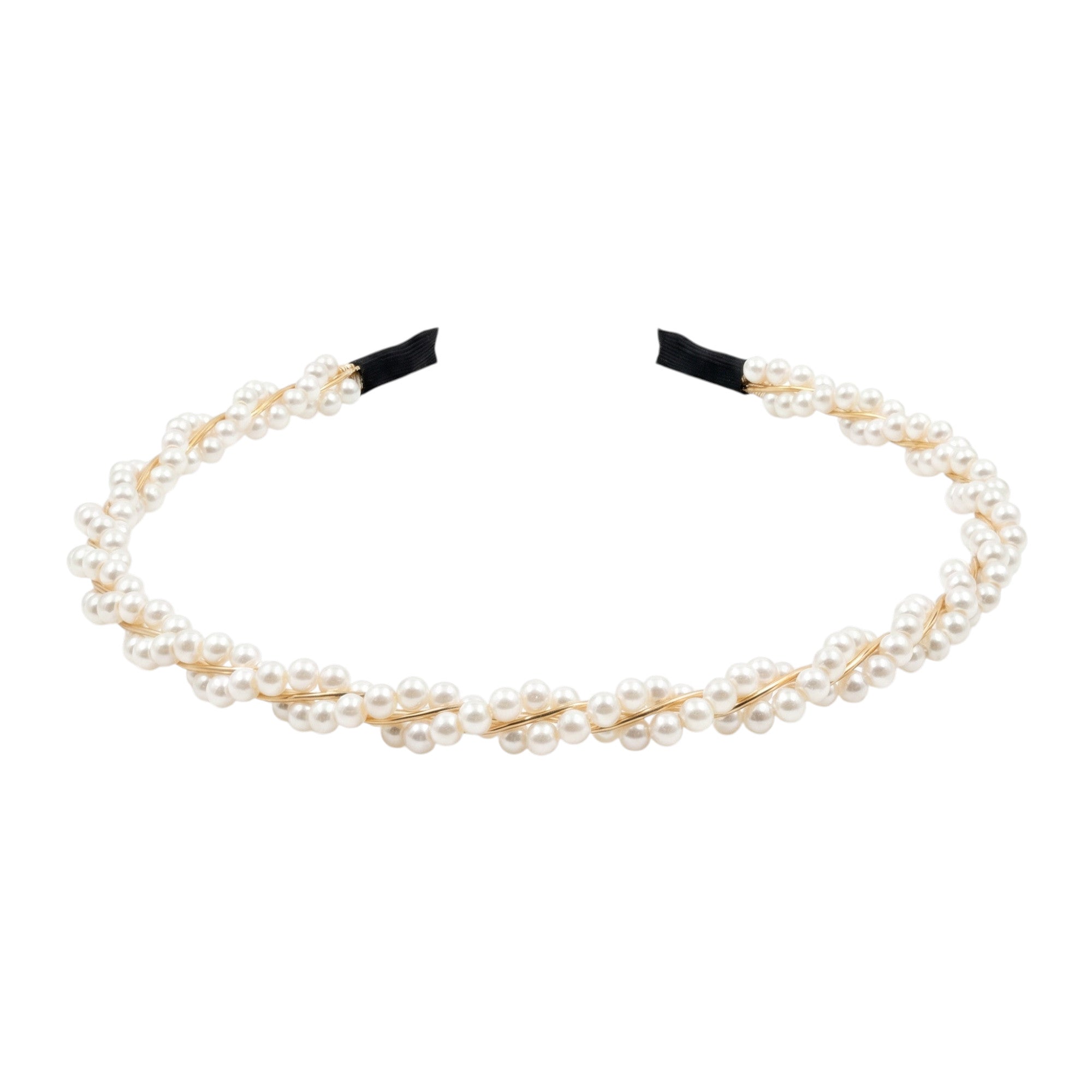 Gold Pearl Weave Headband