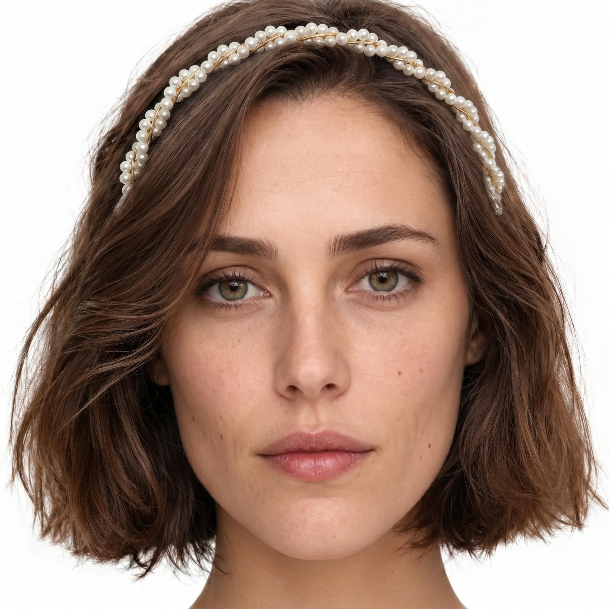 Gold Pearl Weave Headband
