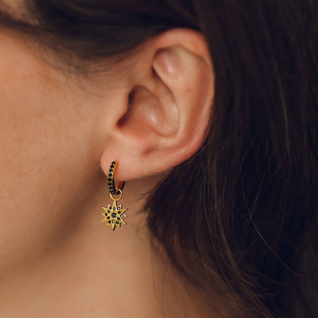 Celestial Black Moon & Star Huggies