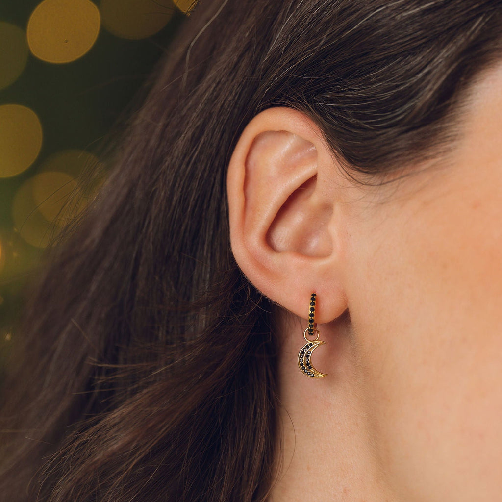 Celestial Black Moon & Star Huggies