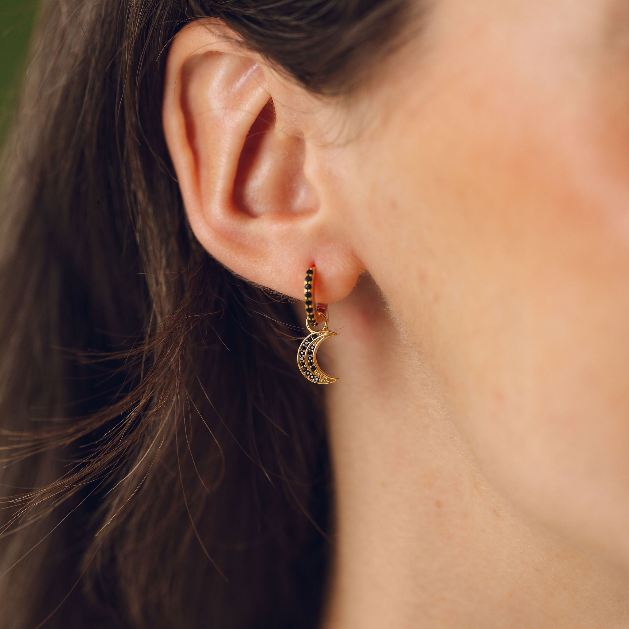 Celestial Black Moon & Star Huggies