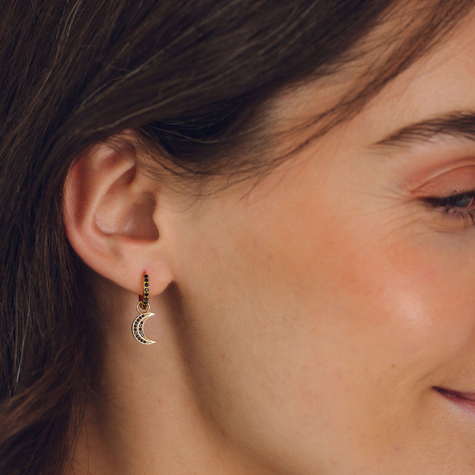 Celestial Black Moon & Star Huggies