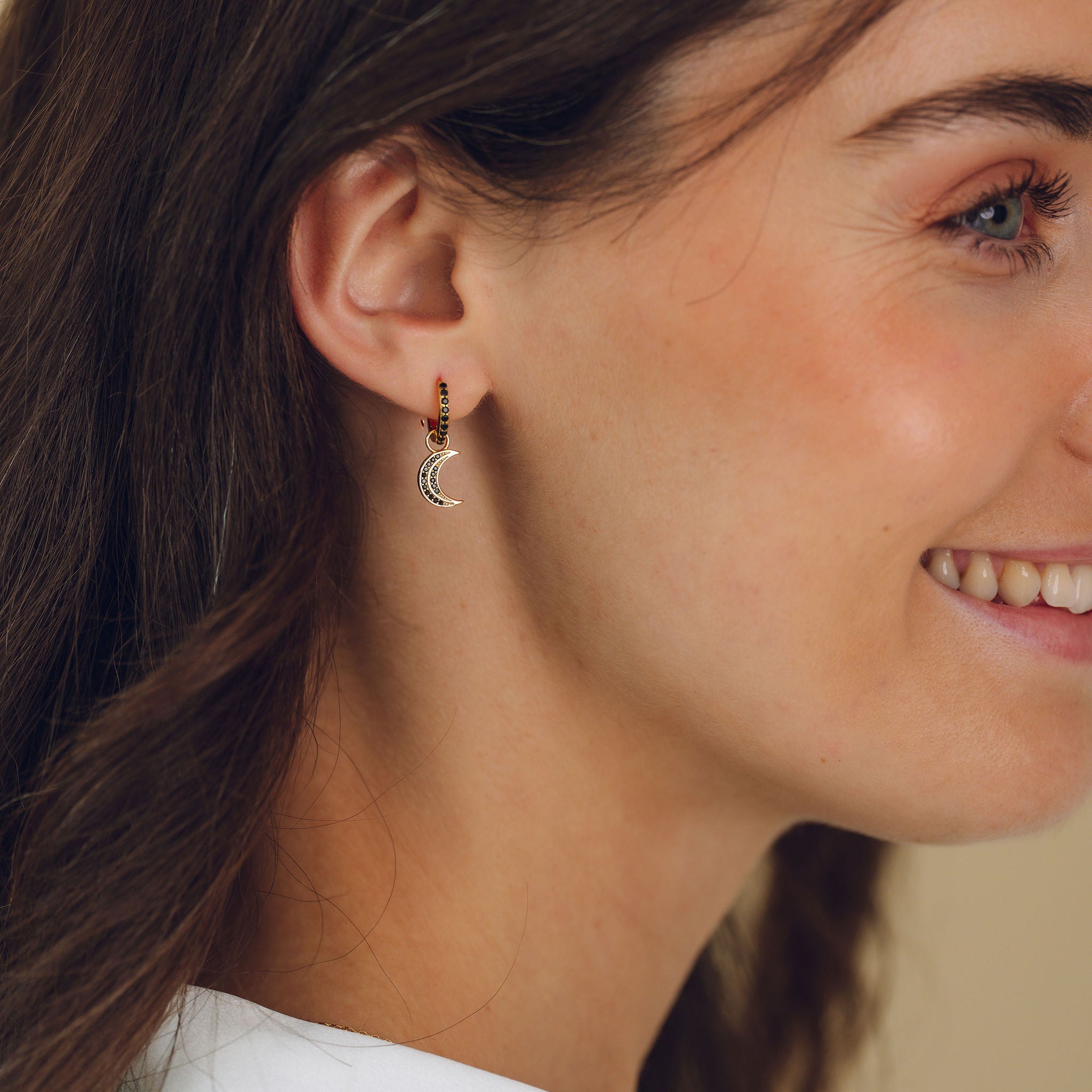 Celestial Black Moon & Star Huggies