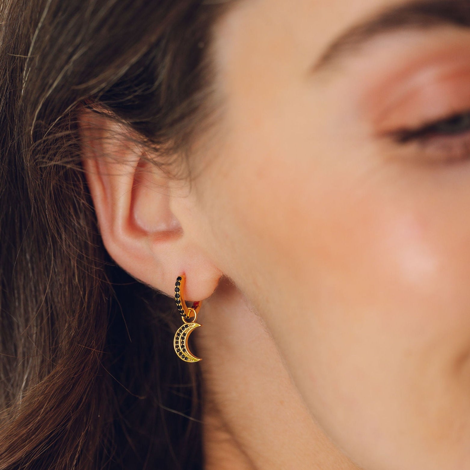 Celestial Black Moon & Star Huggies