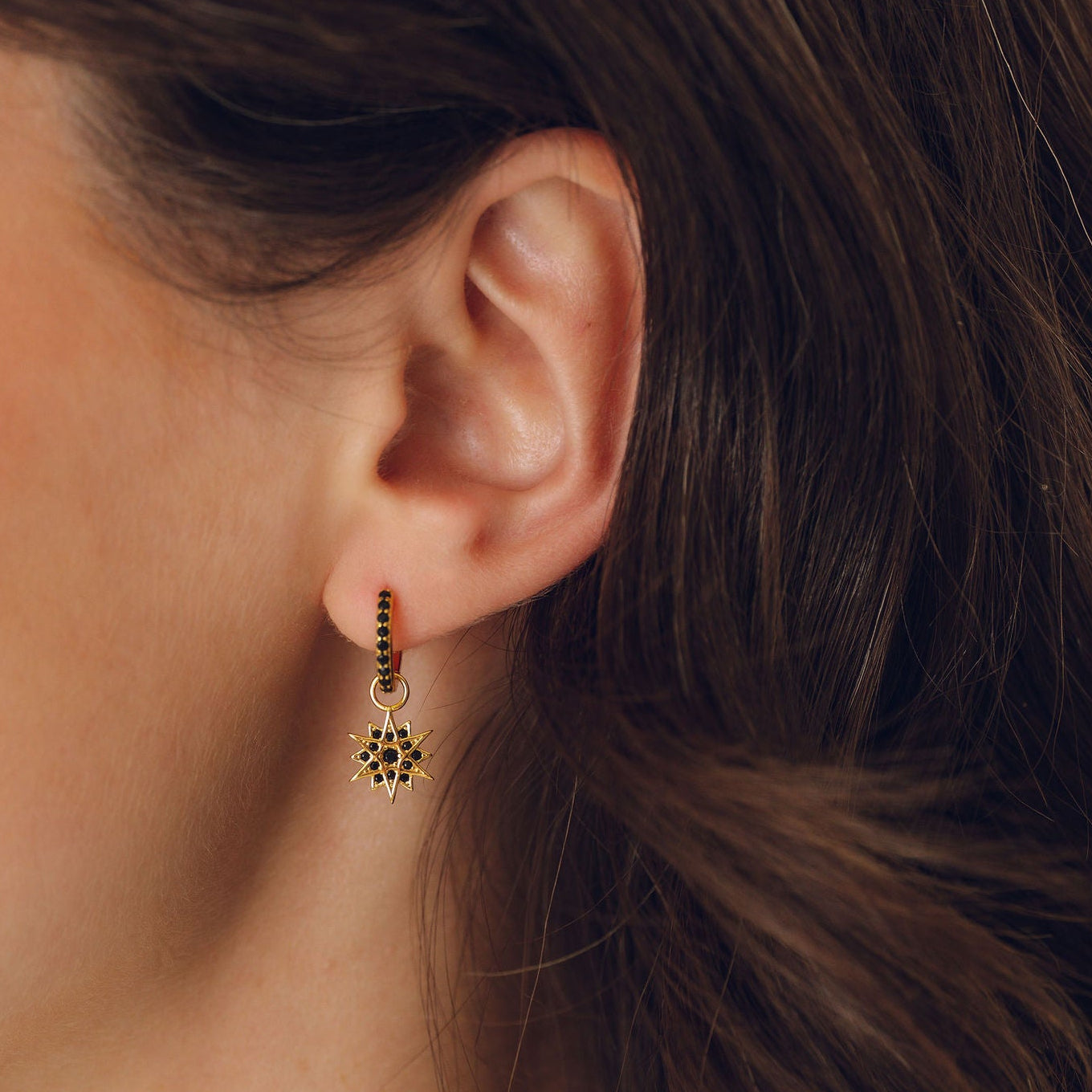 Celestial Black Moon & Star Huggies