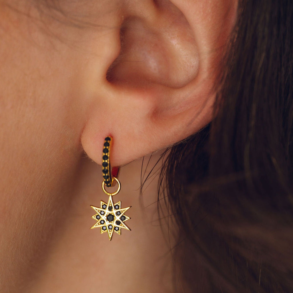 Celestial Black Moon & Star Huggies