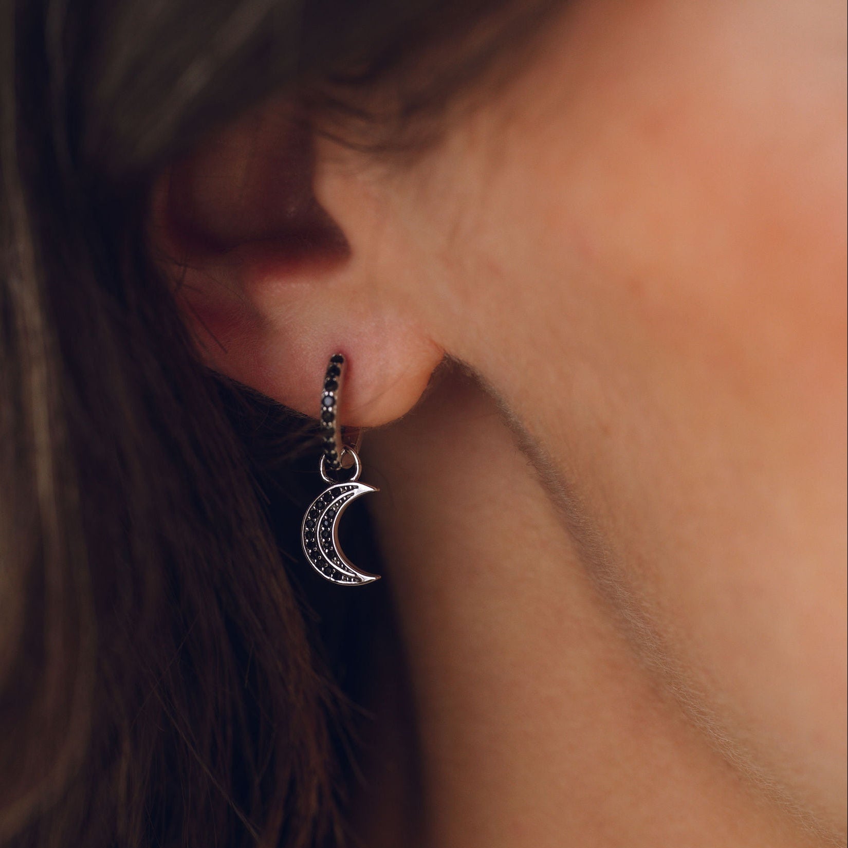 Celestial Black Moon & Star Huggies