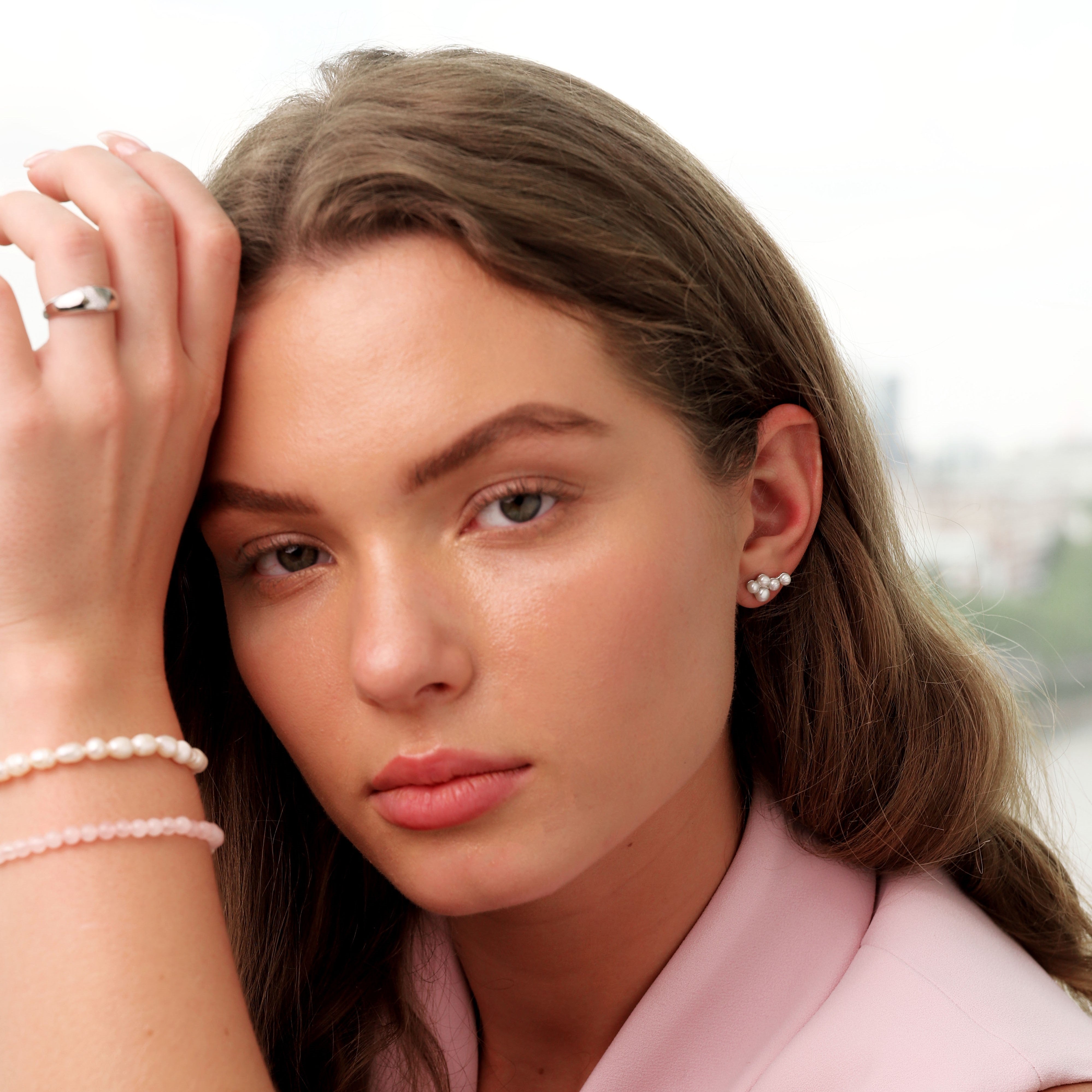 Pearl Cluster Earrings