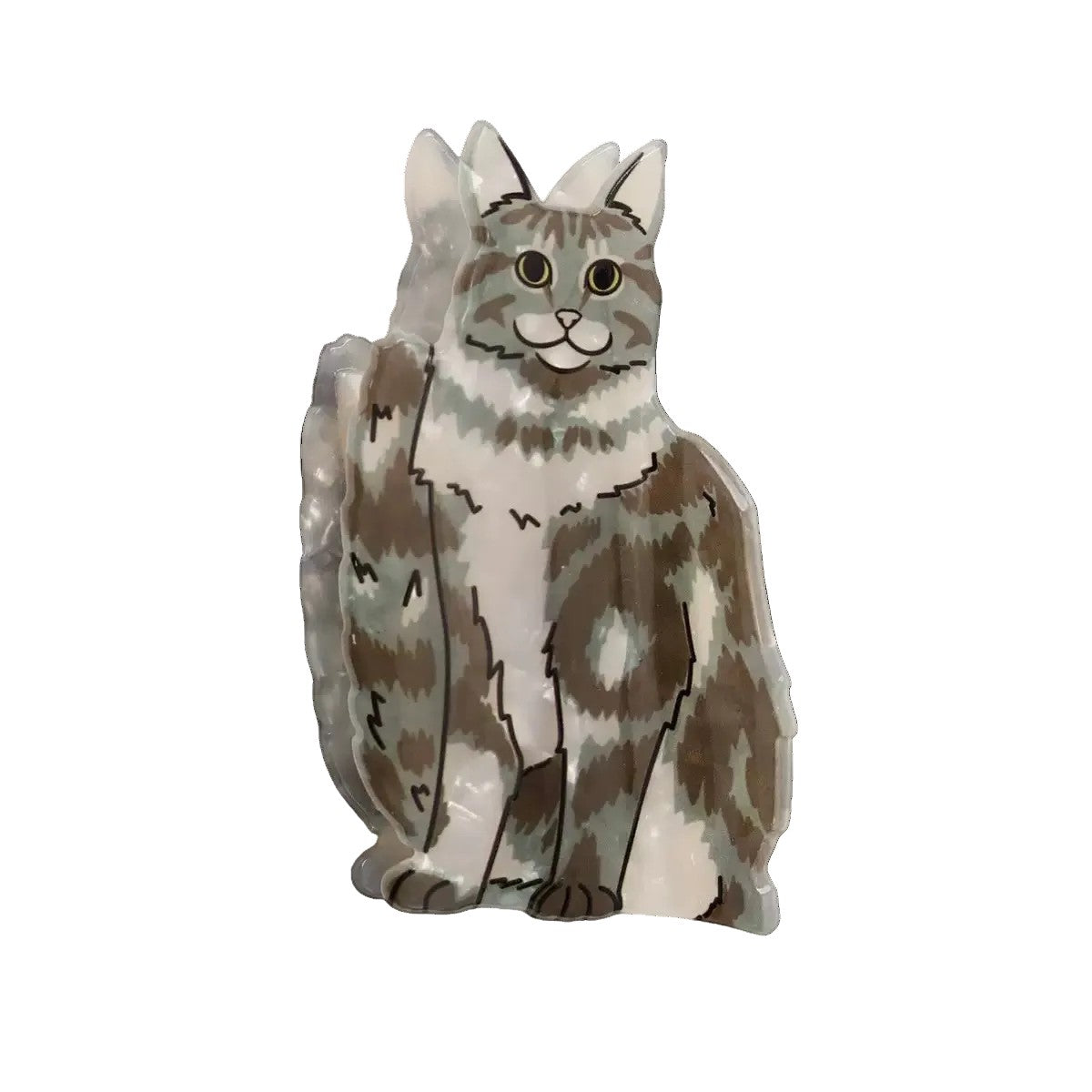Grey Cat Claw Clip