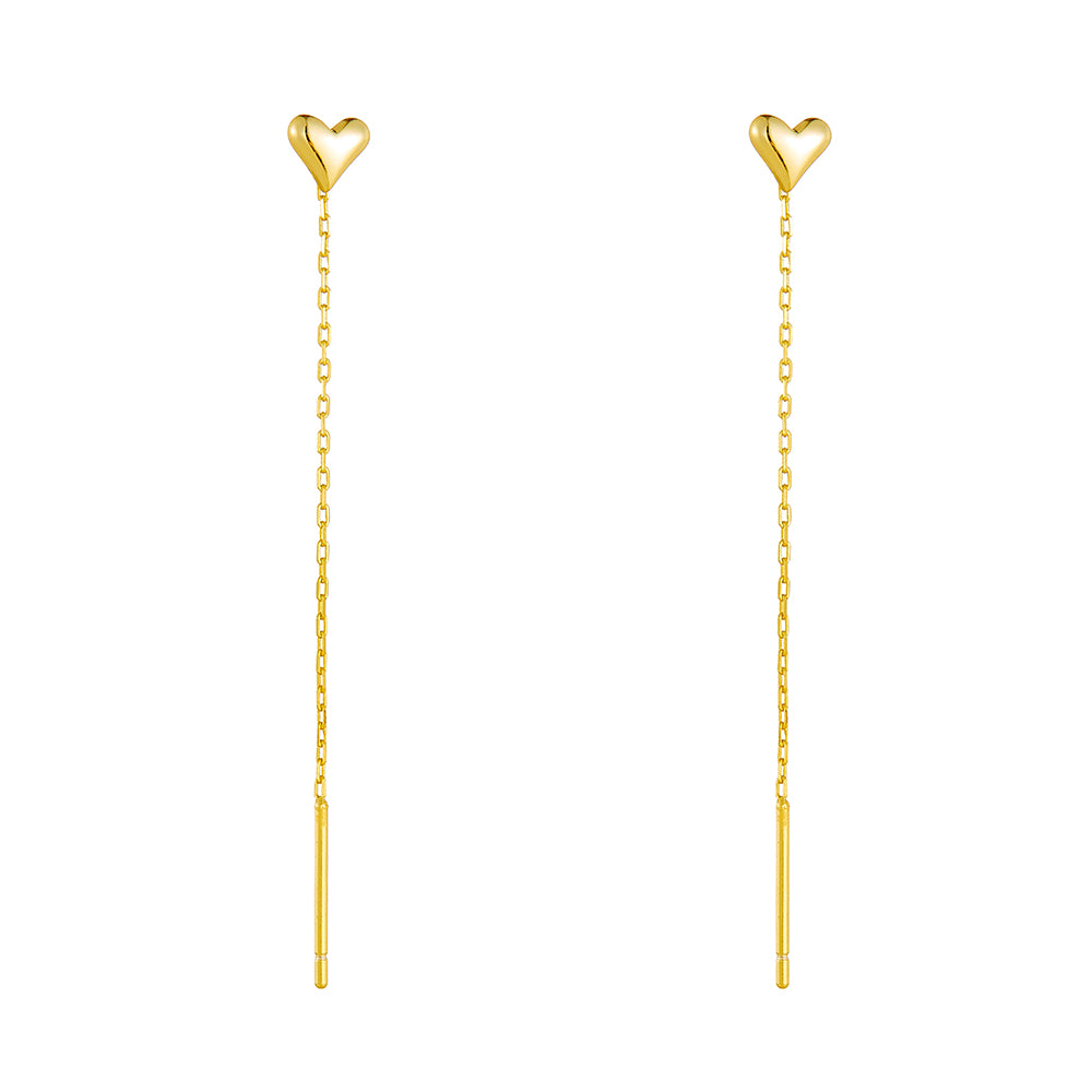 Heart Chain Threader Earrings