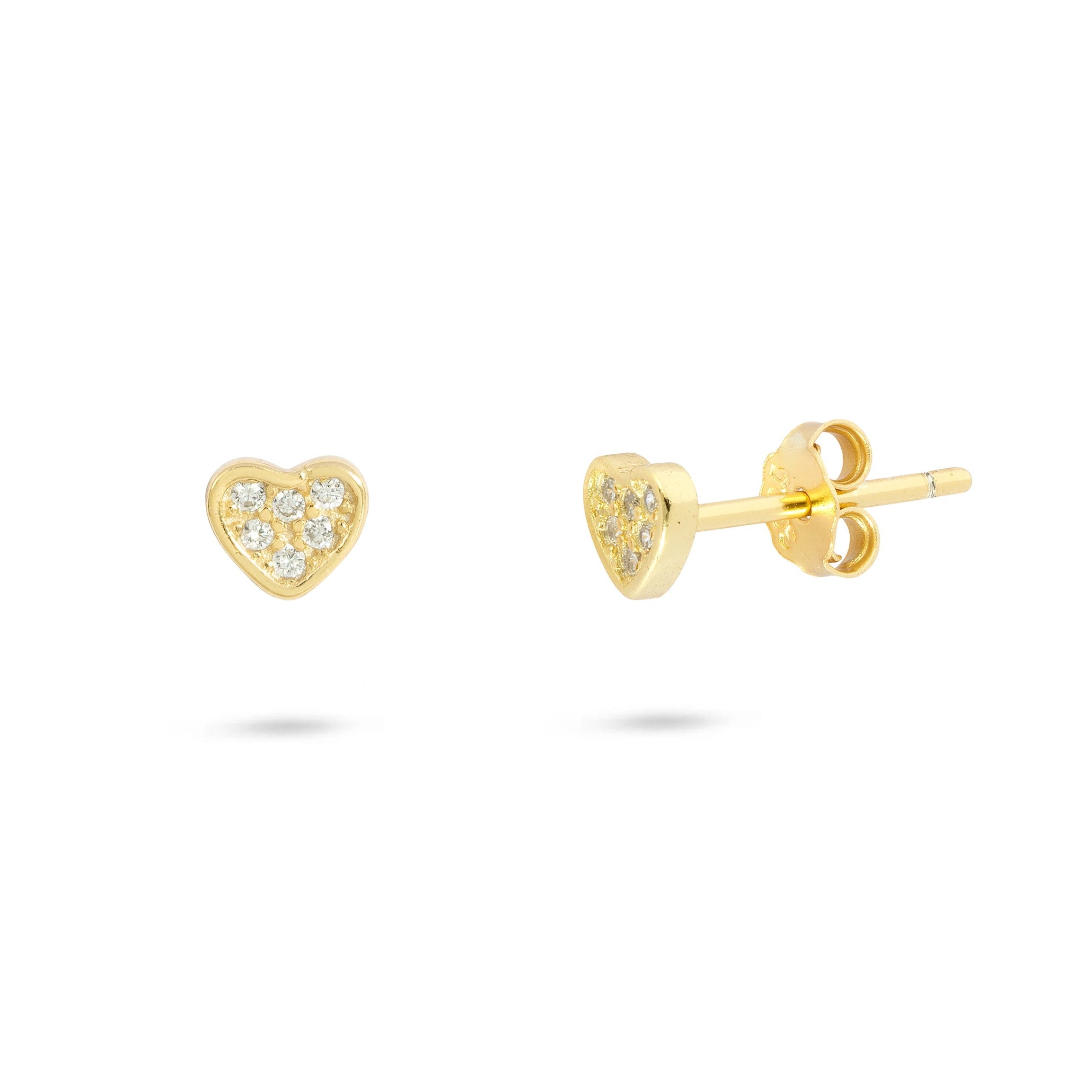 Crystal Heart Stud Earrings