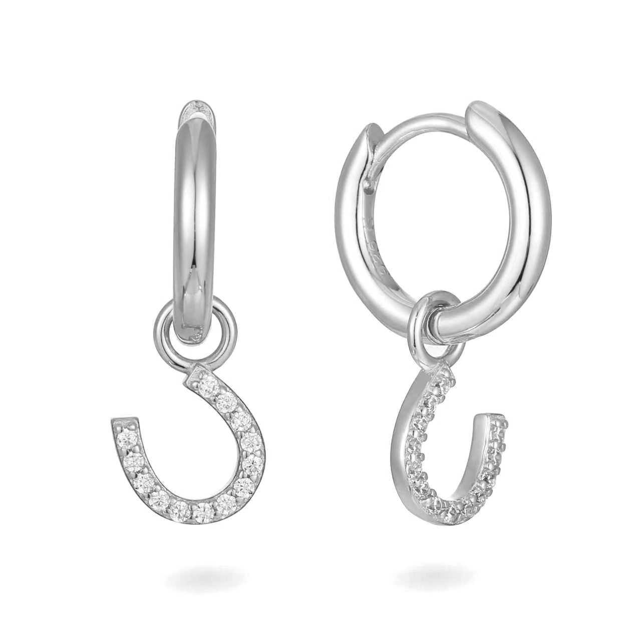 Horseshoe Huggie Hoops