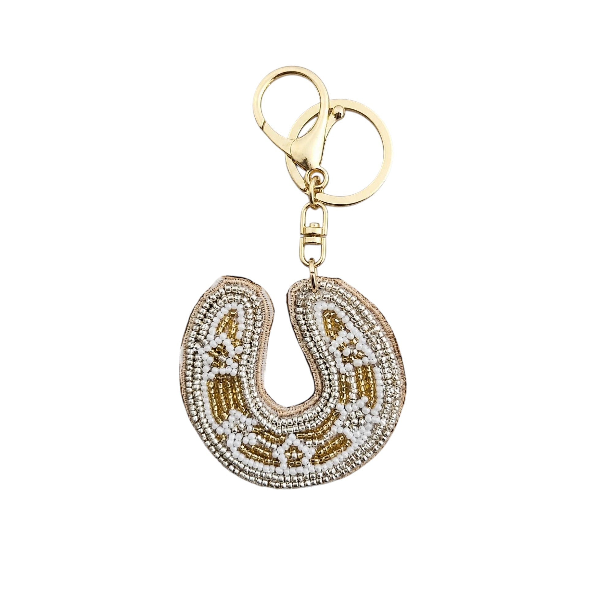 Lucky Horseshoe Beaded Keyring