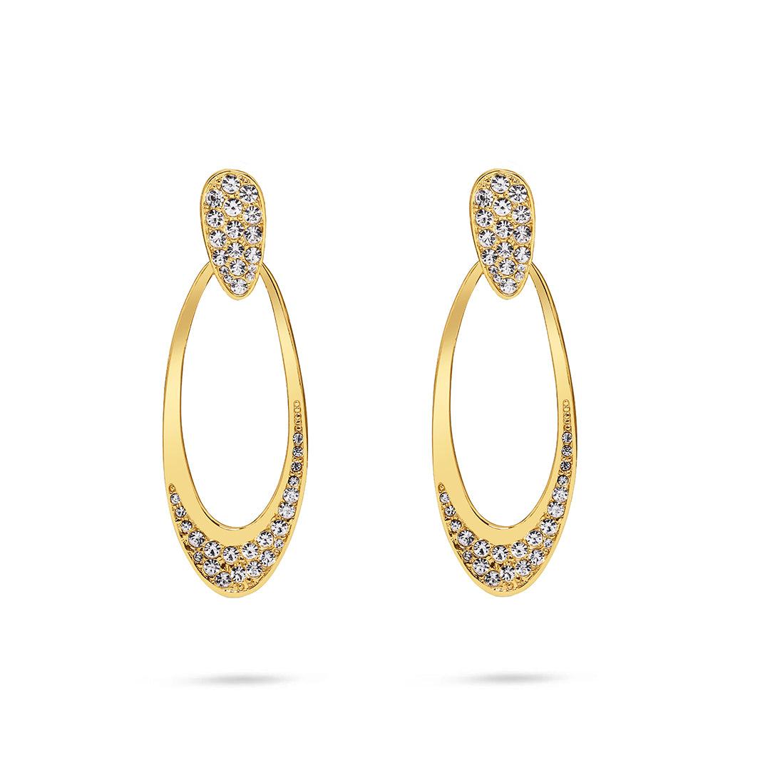 Vintage Oval Drop Clip-On Earrings
