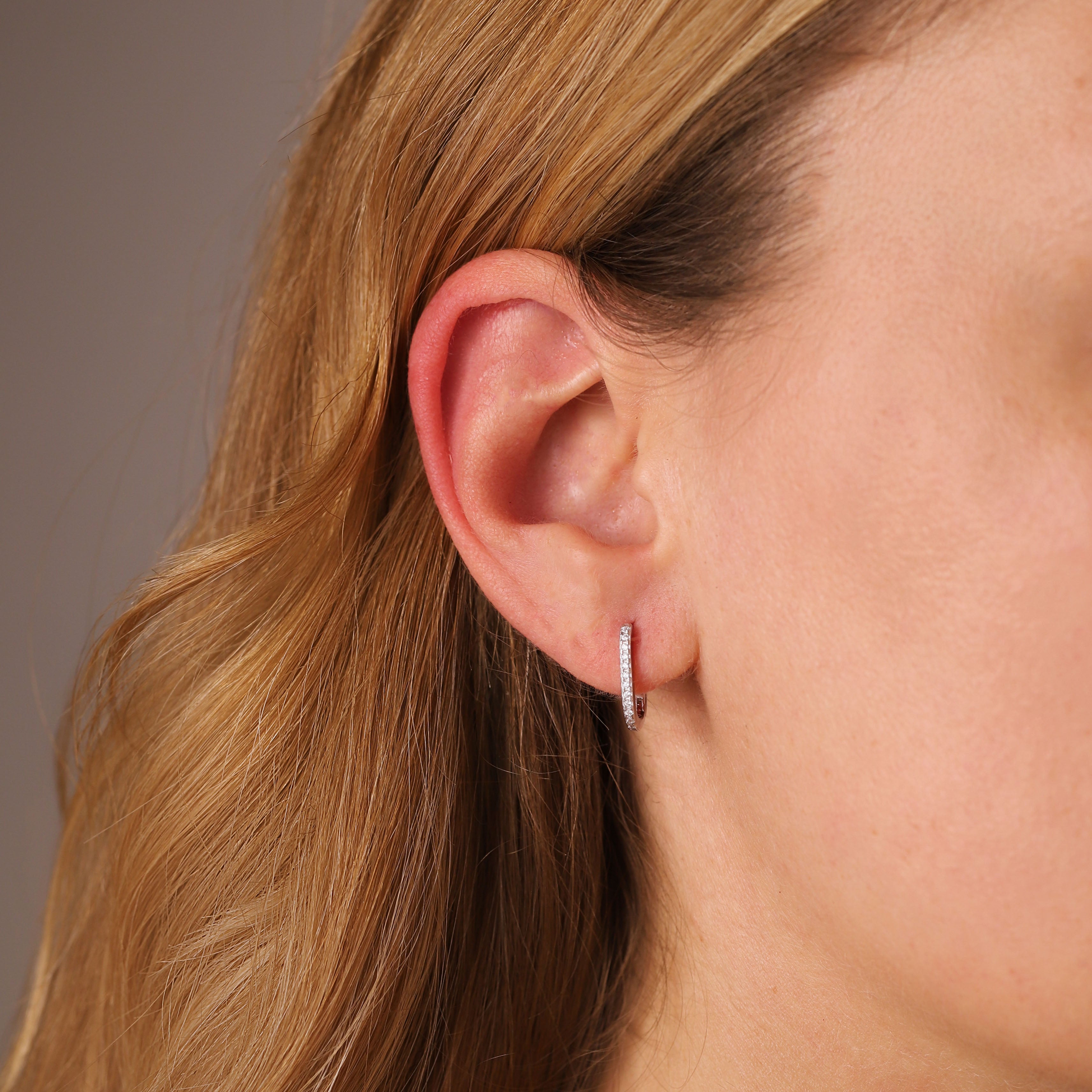 Everyday Crystal U Hoop Earrings