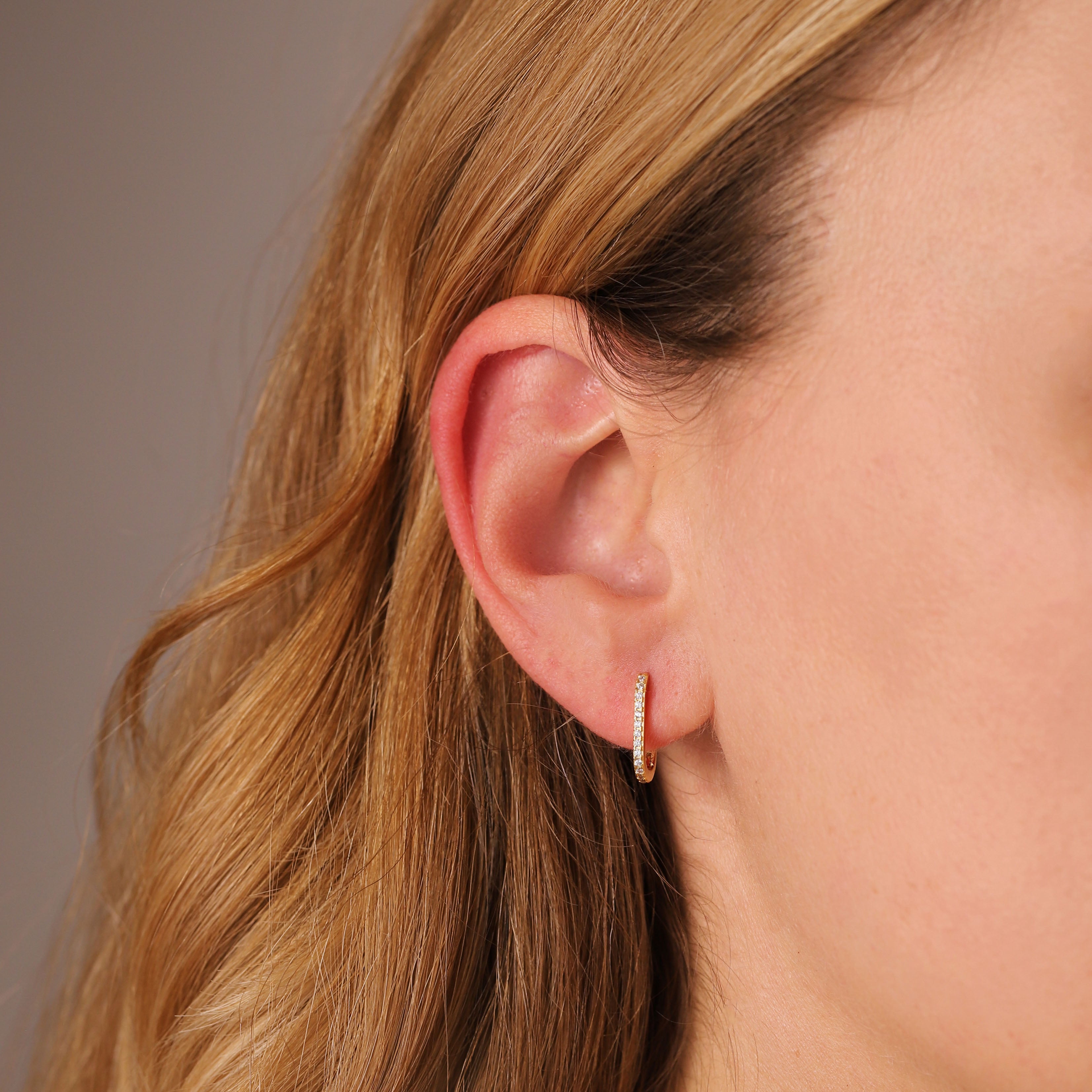 Everyday Crystal U Hoop Earrings