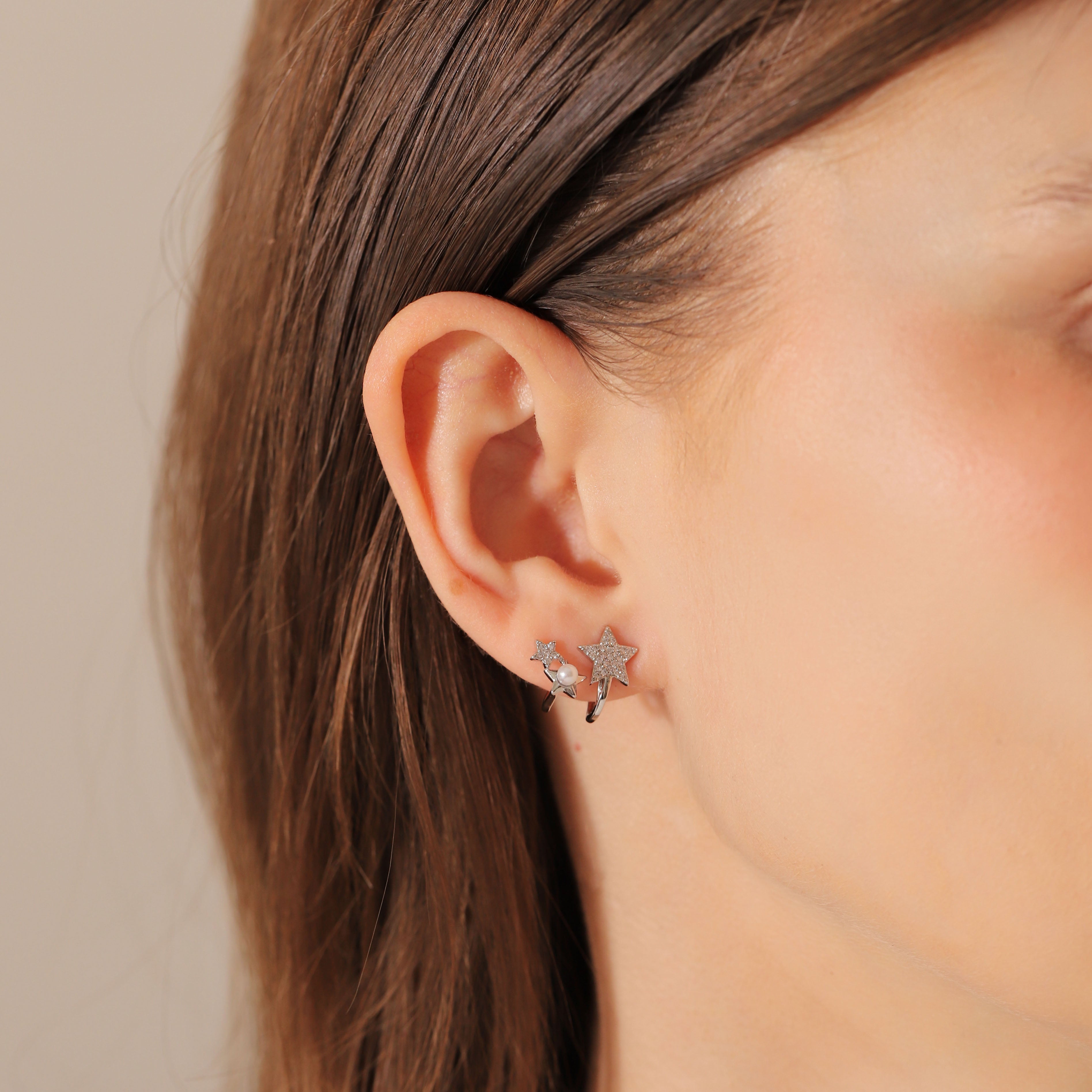 Triple Star Clip On Earrings