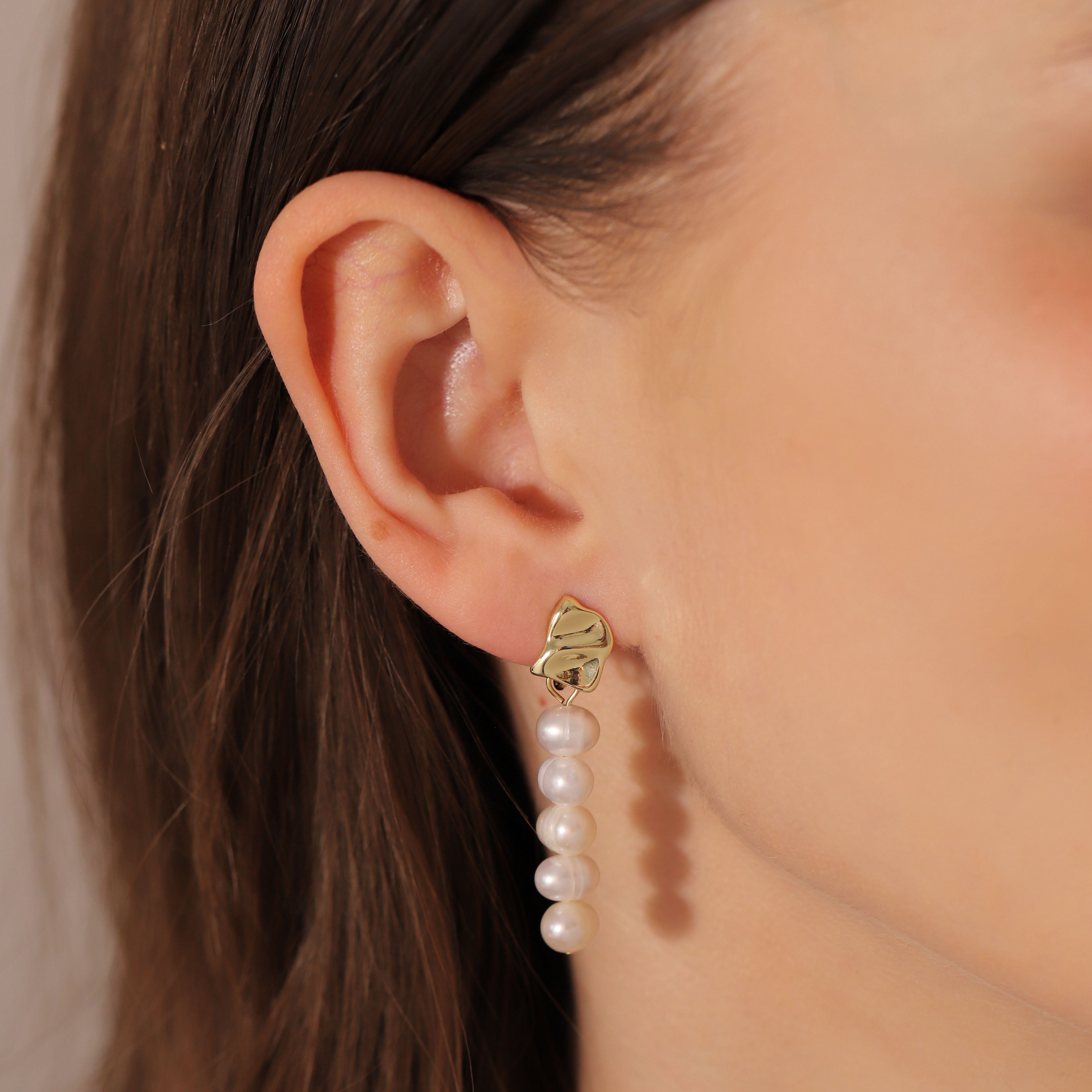 Long Pearl Drop Clip On Earrings