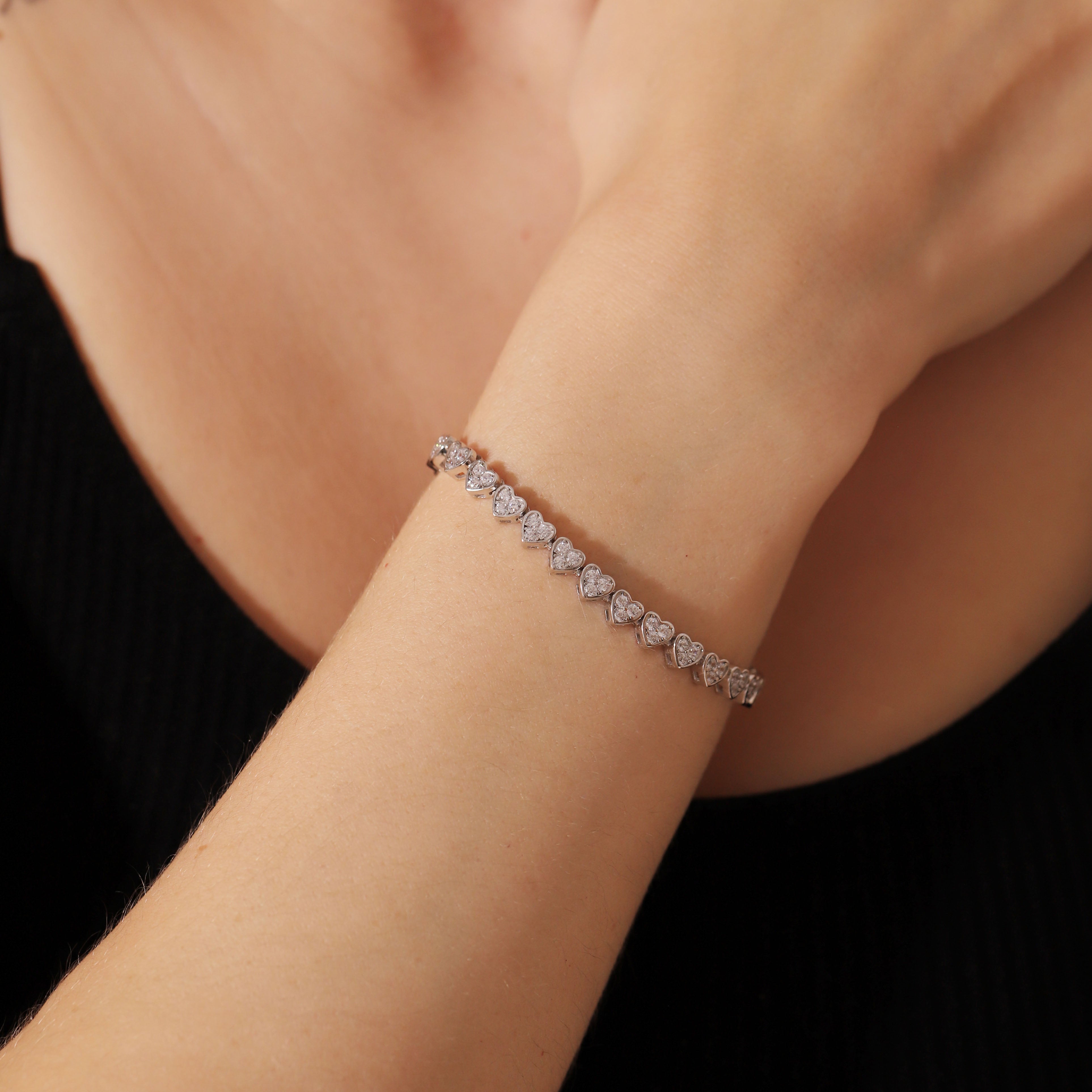Crystal Heart Slider Bracelet