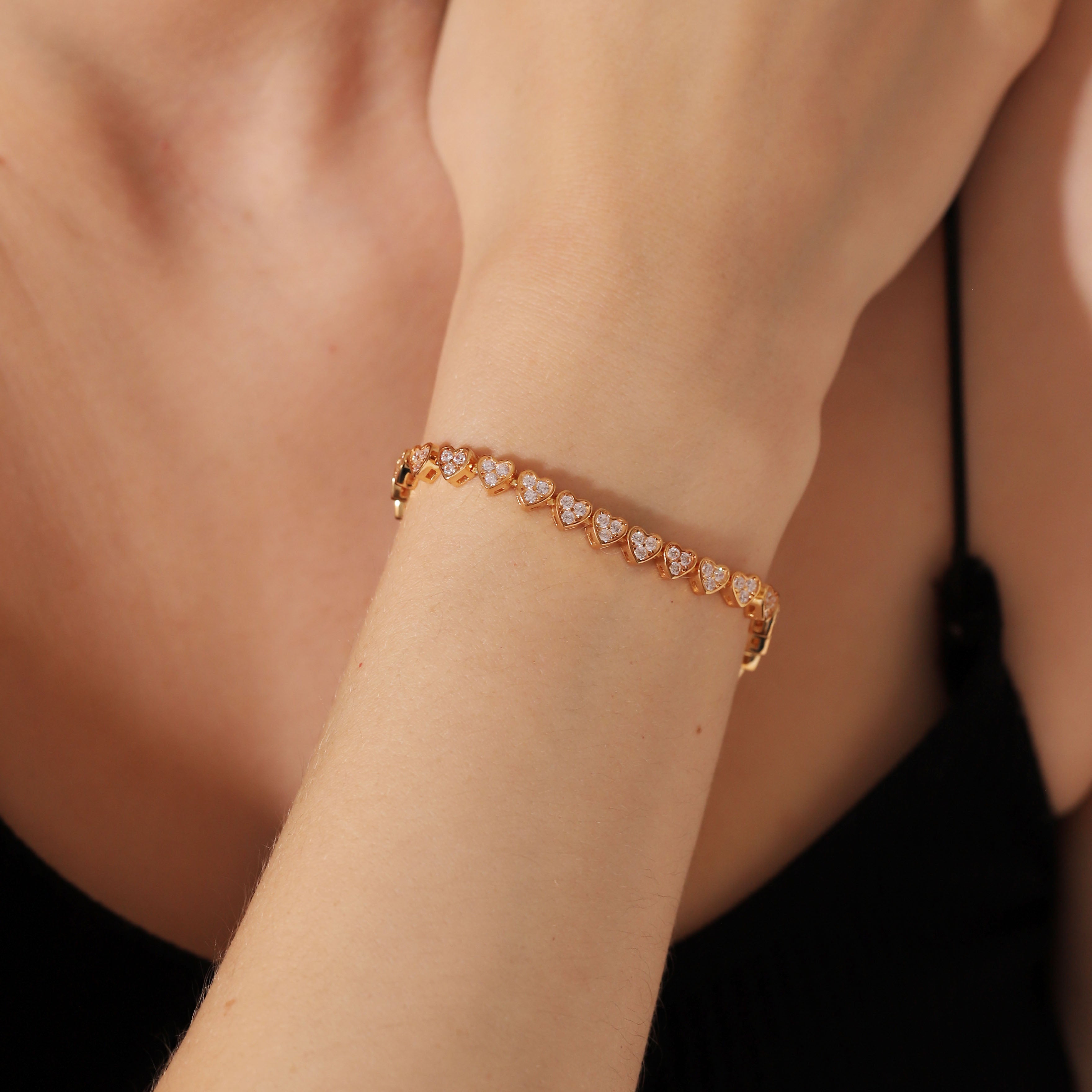 Crystal Heart Slider Bracelet