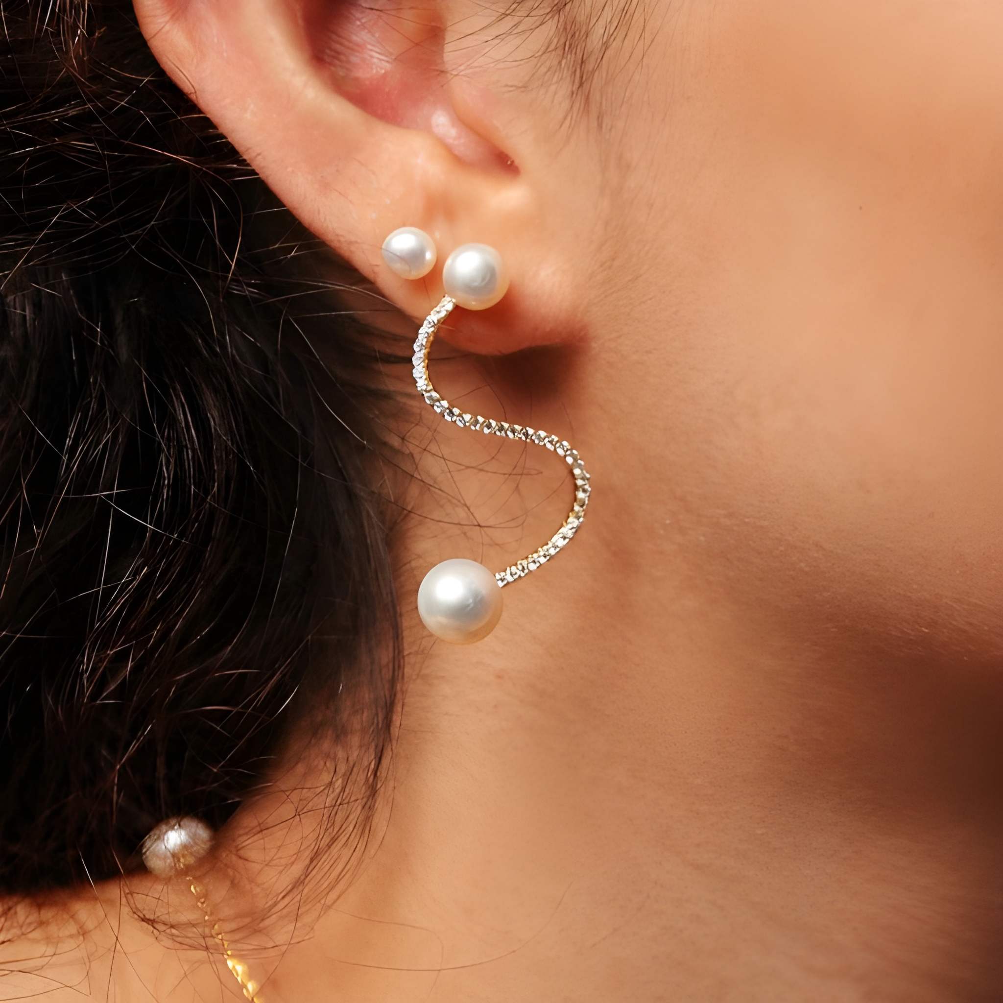 Pearl Wave Earrings