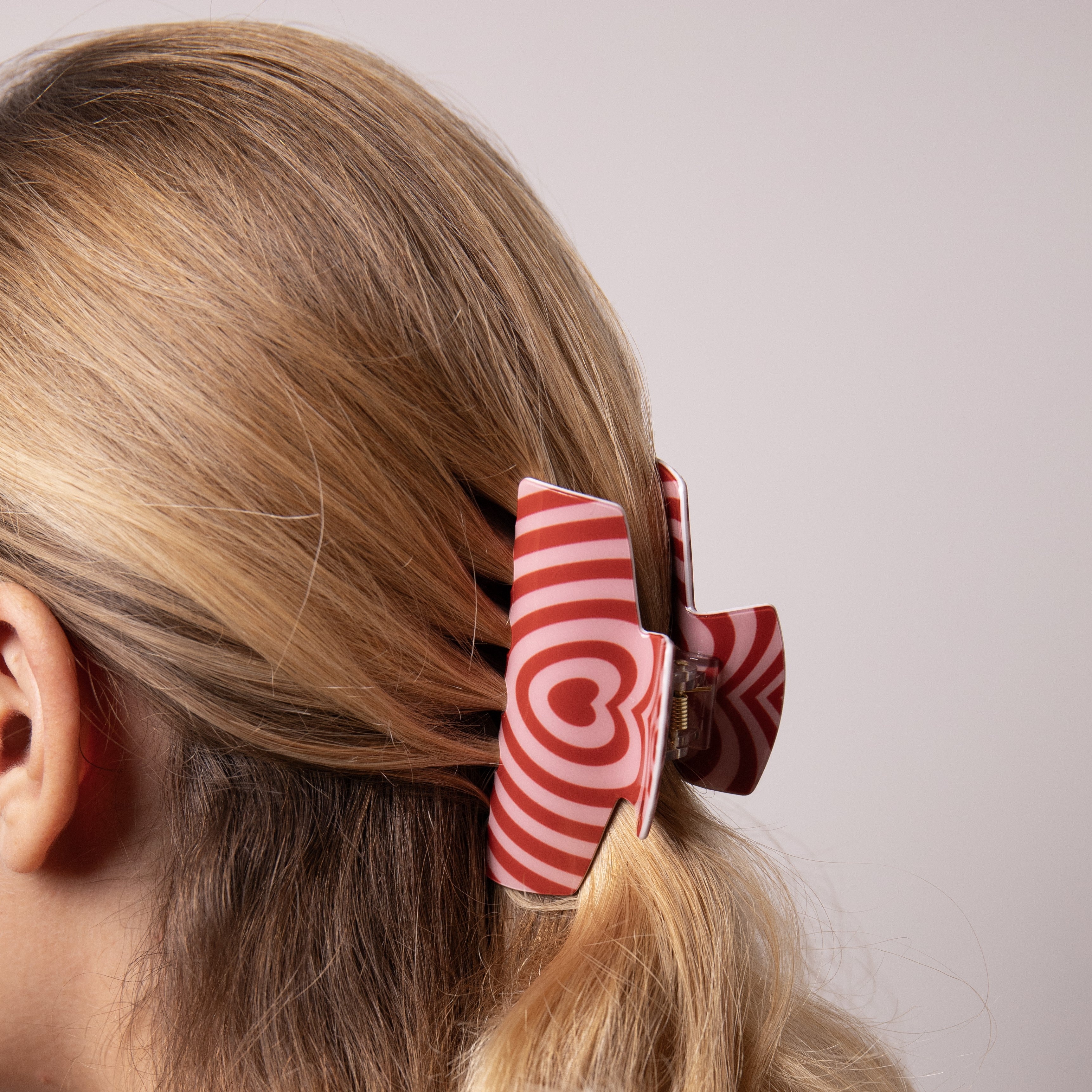 Pink & Red Swirl Claw Clip