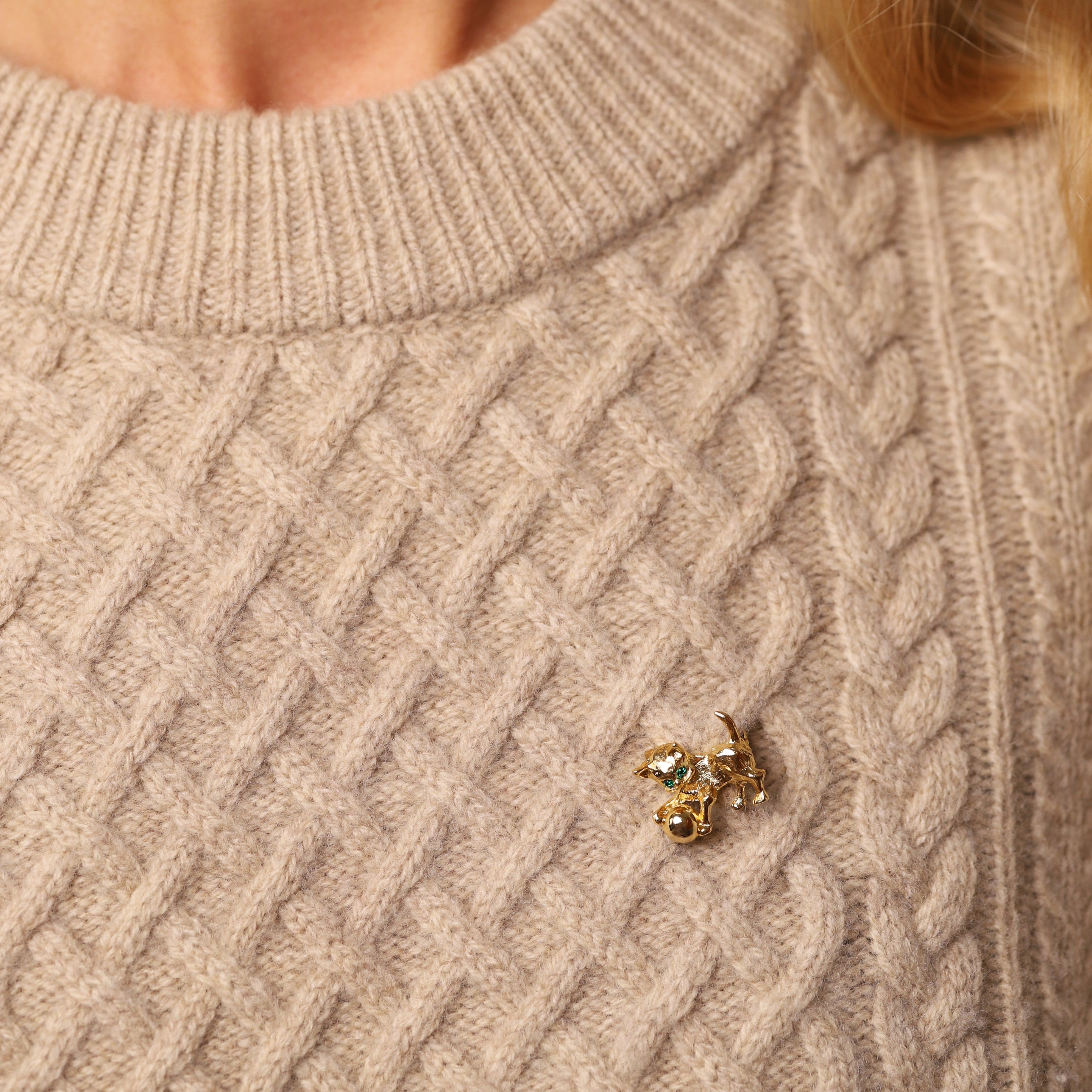 Vintage Gold Kitten Brooch