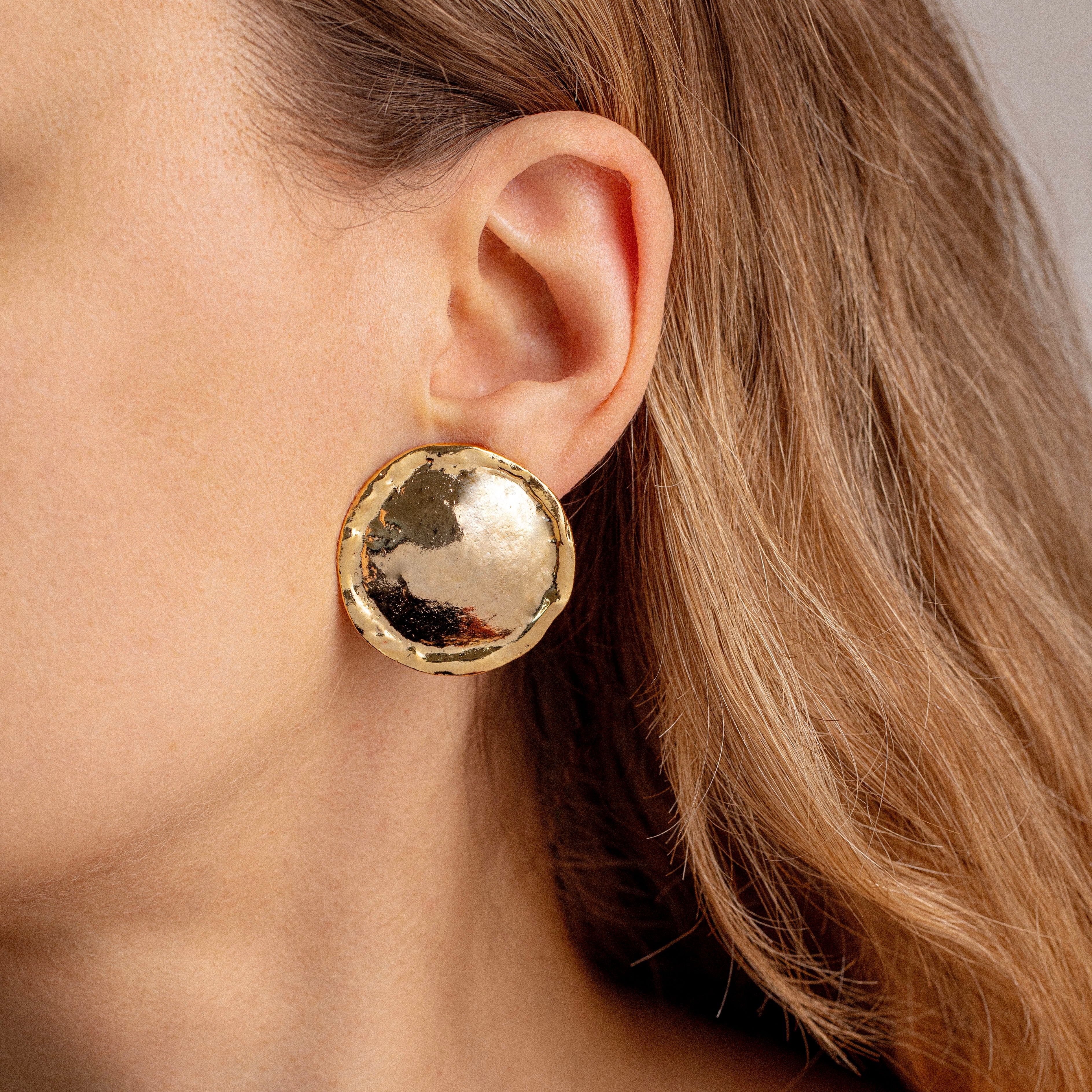Vintage Disc Clip-On Earrings