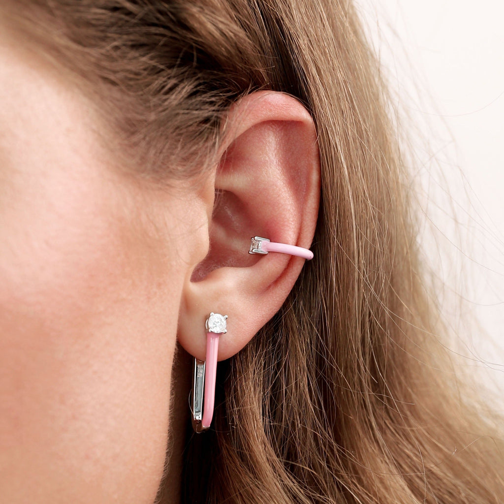 Pink Enamel Ear Cuff