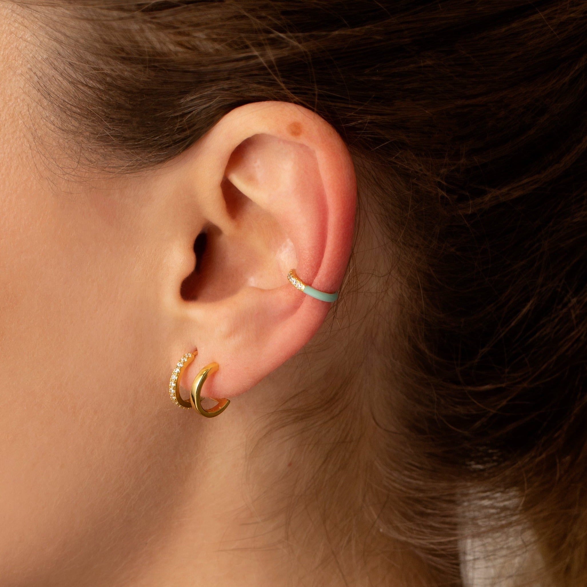 Sage Green Enamel Ear Cuff