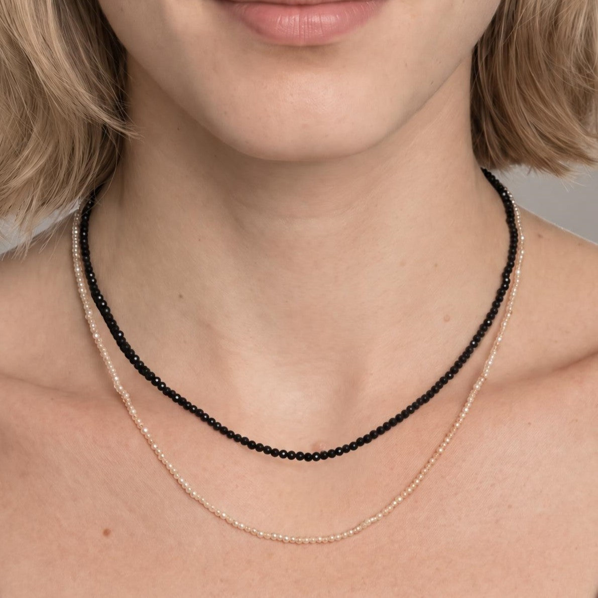 Champagne Beaded Crystal Necklace