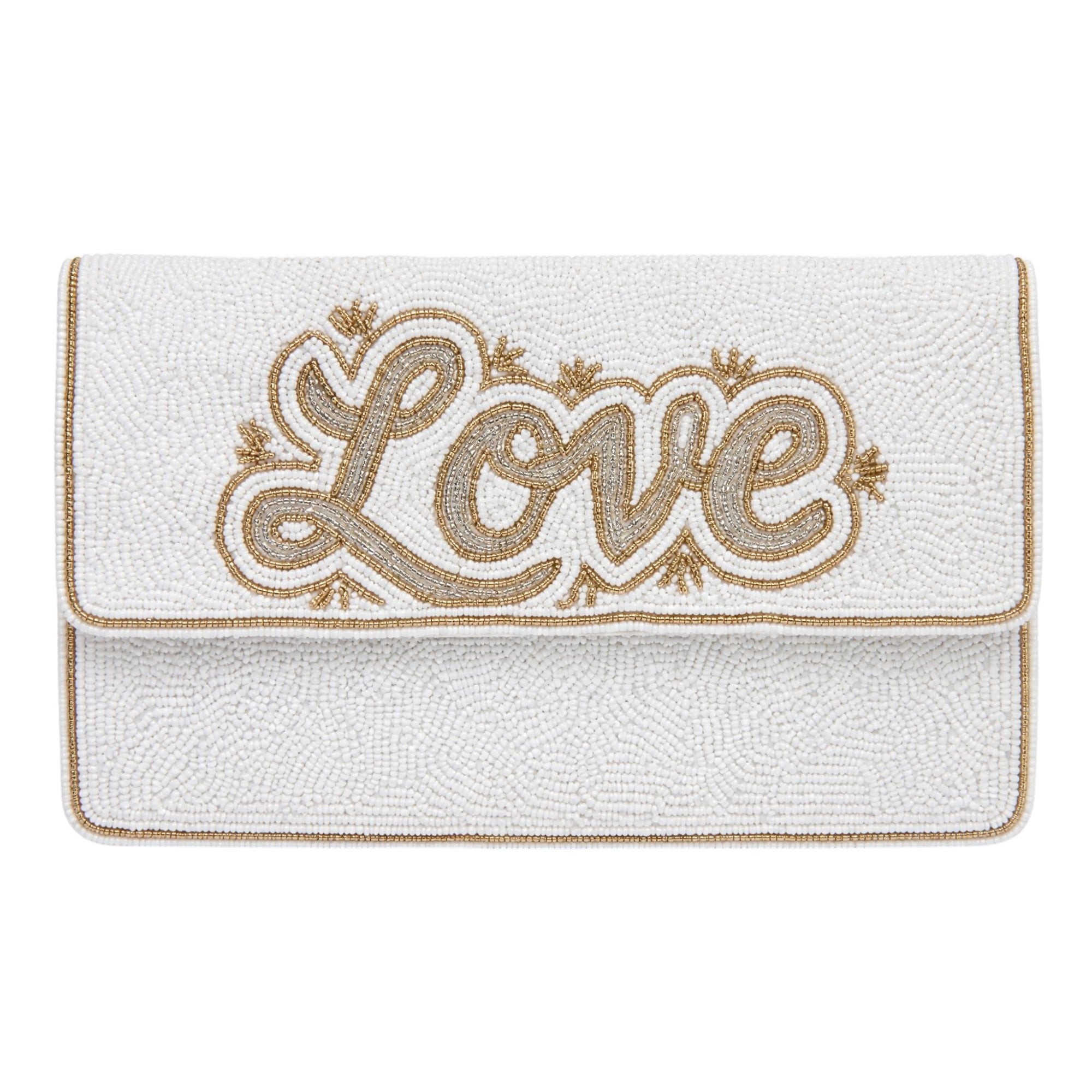 Love Beaded Clutch Bag