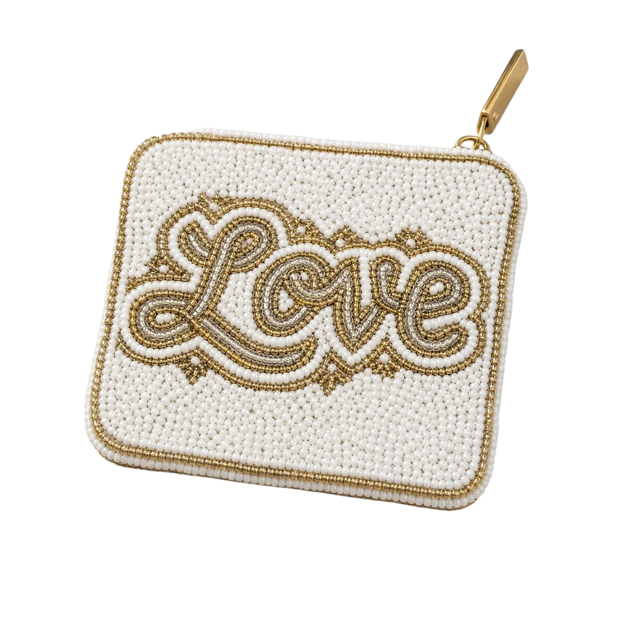 Love Beaded Coin Purse