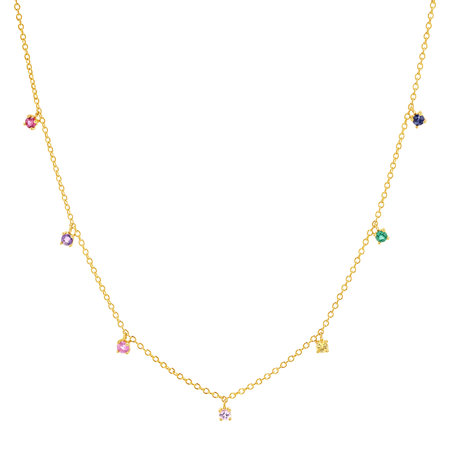 Rainbow Multi Gemstone Necklace