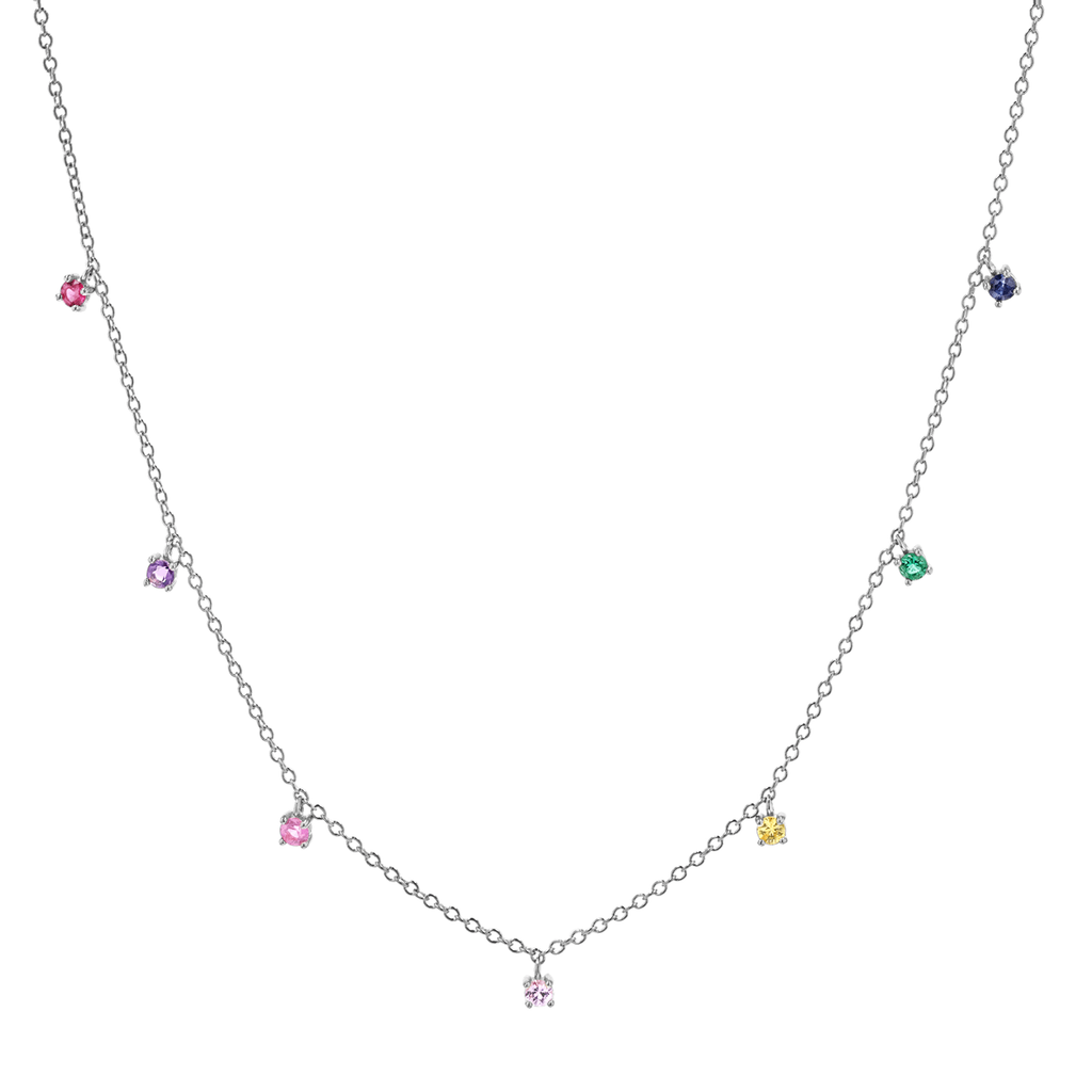 Rainbow Multi Gemstone Necklace