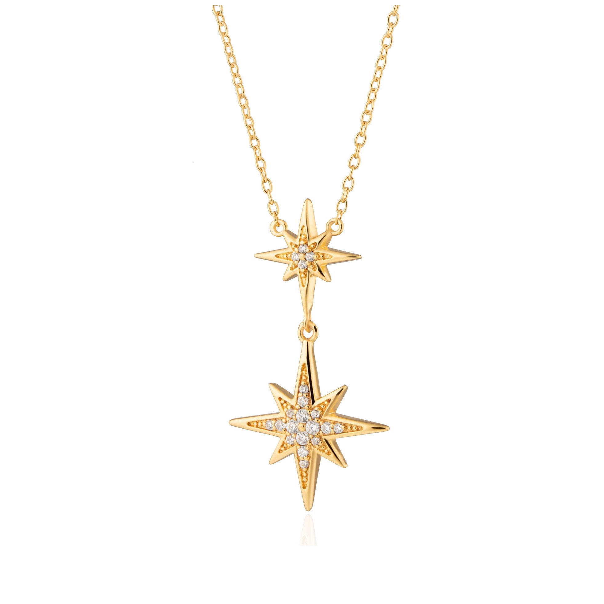 Double Sparkling Starburst Necklace