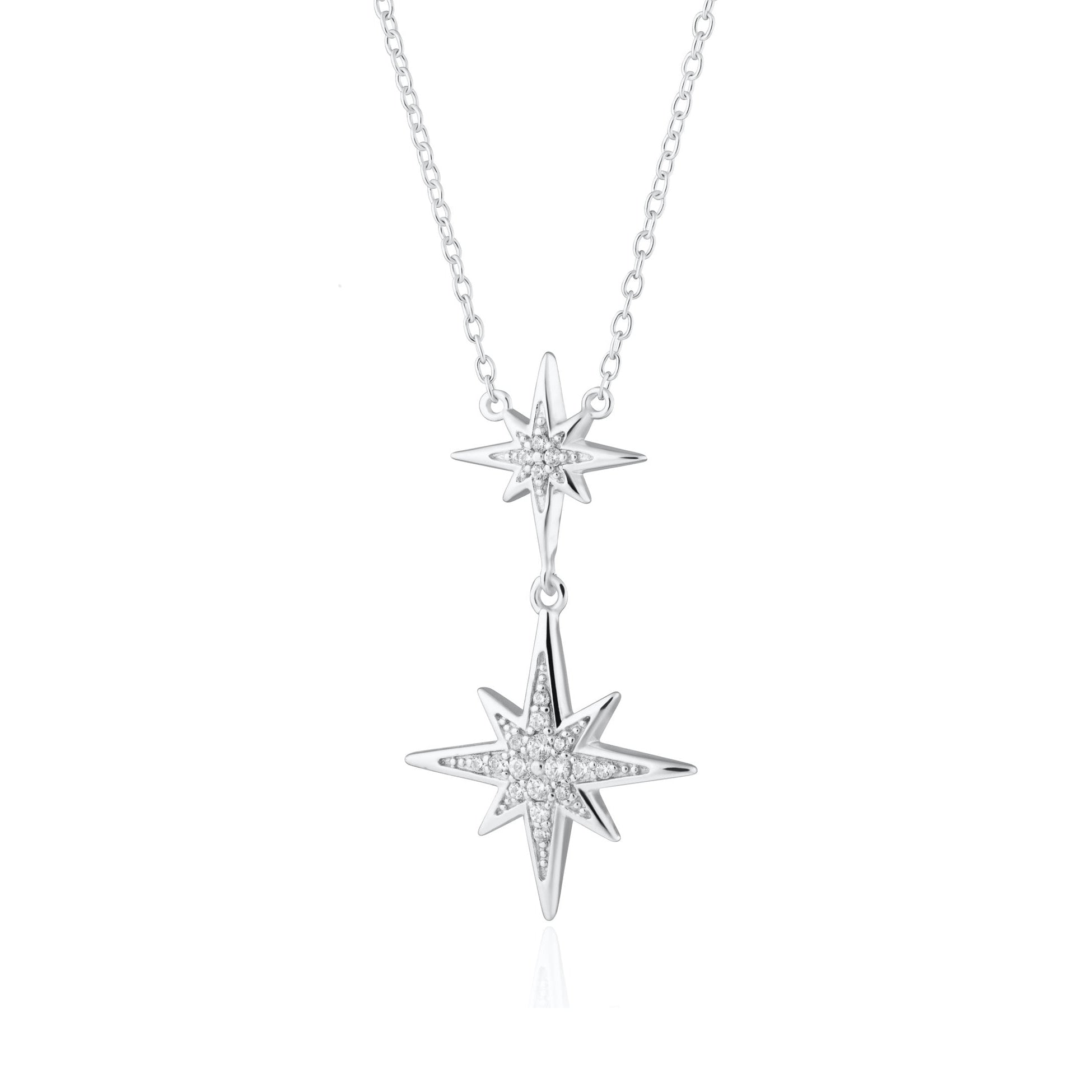 Double Sparkling Starburst Necklace