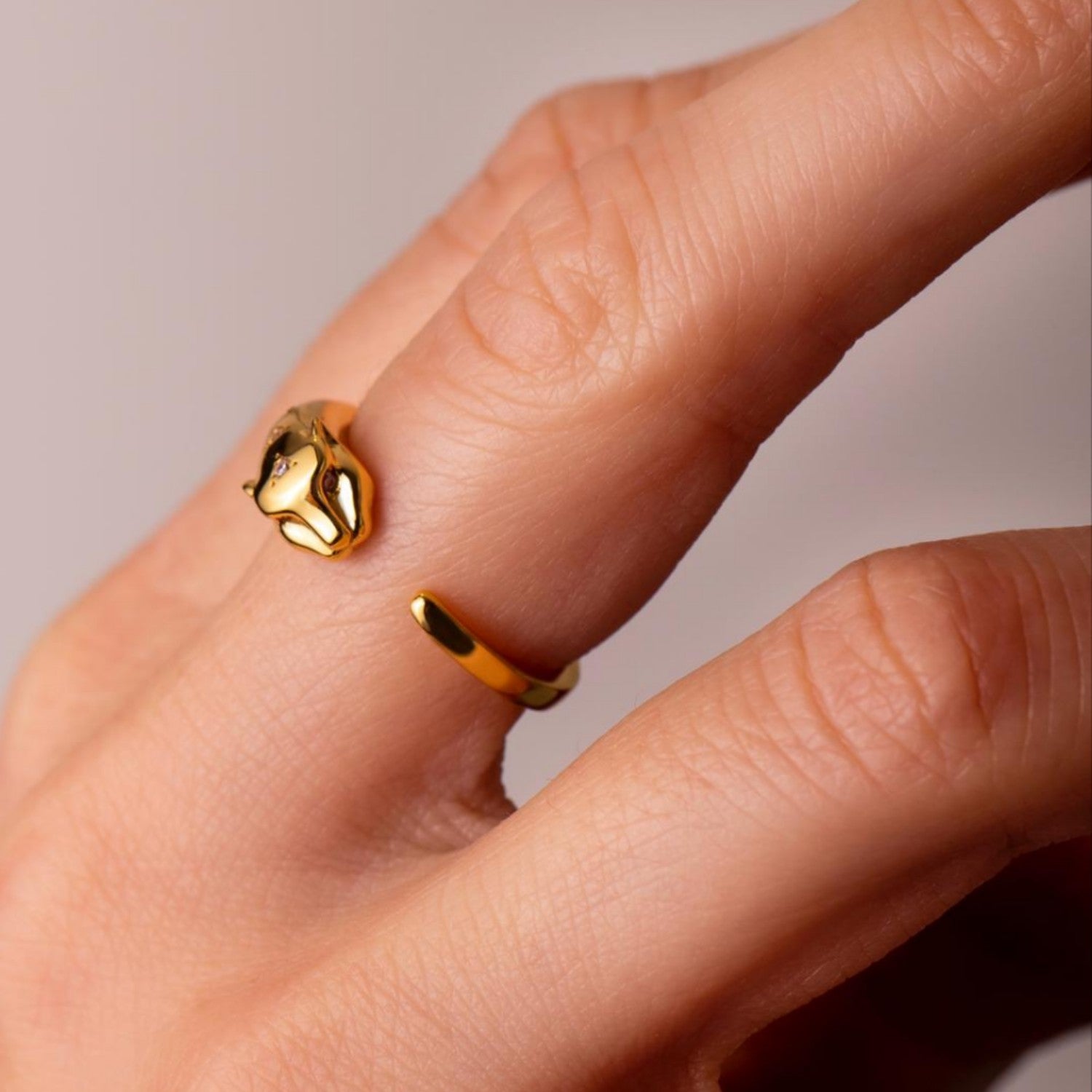 Leopard Open Ring