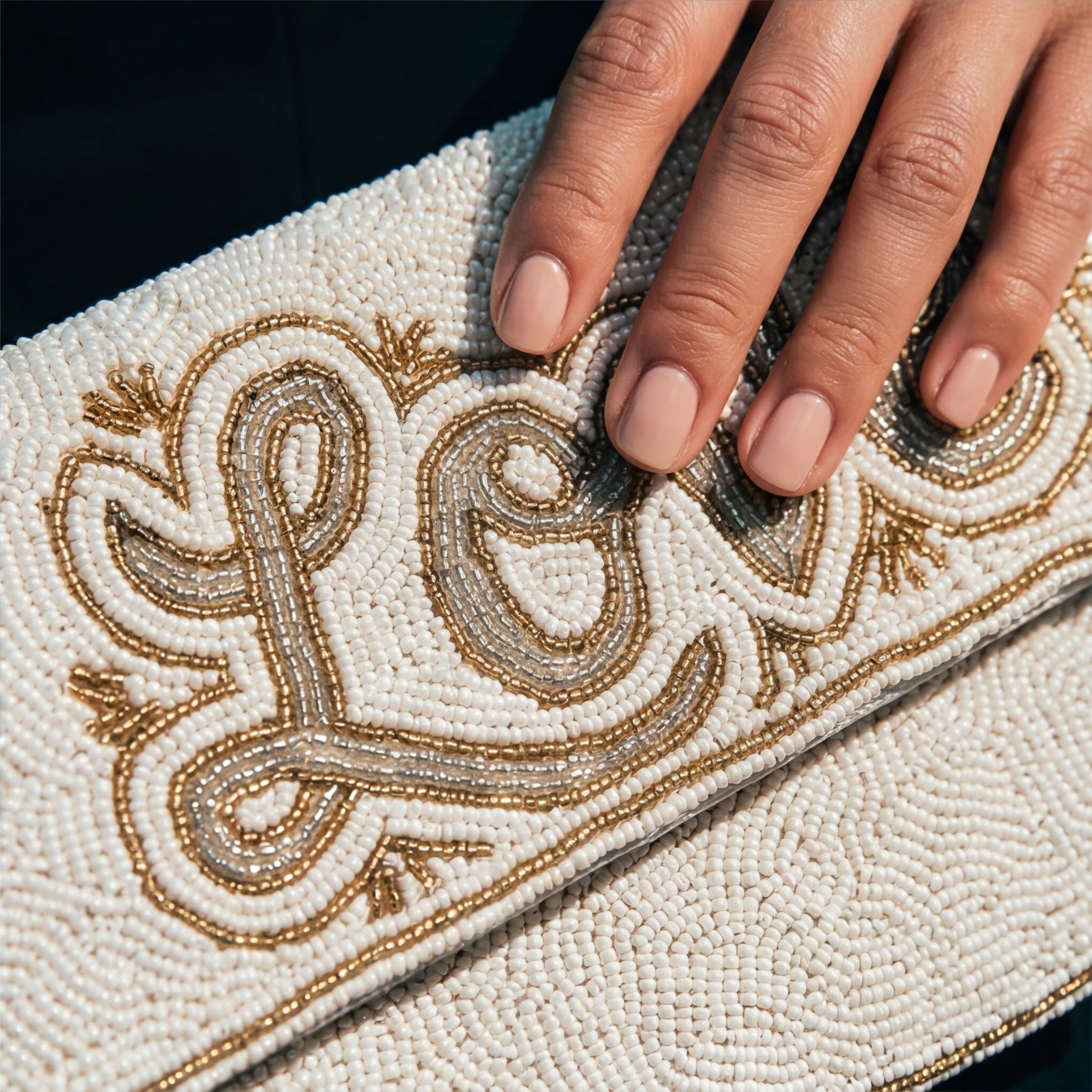 Love Beaded Clutch Bag