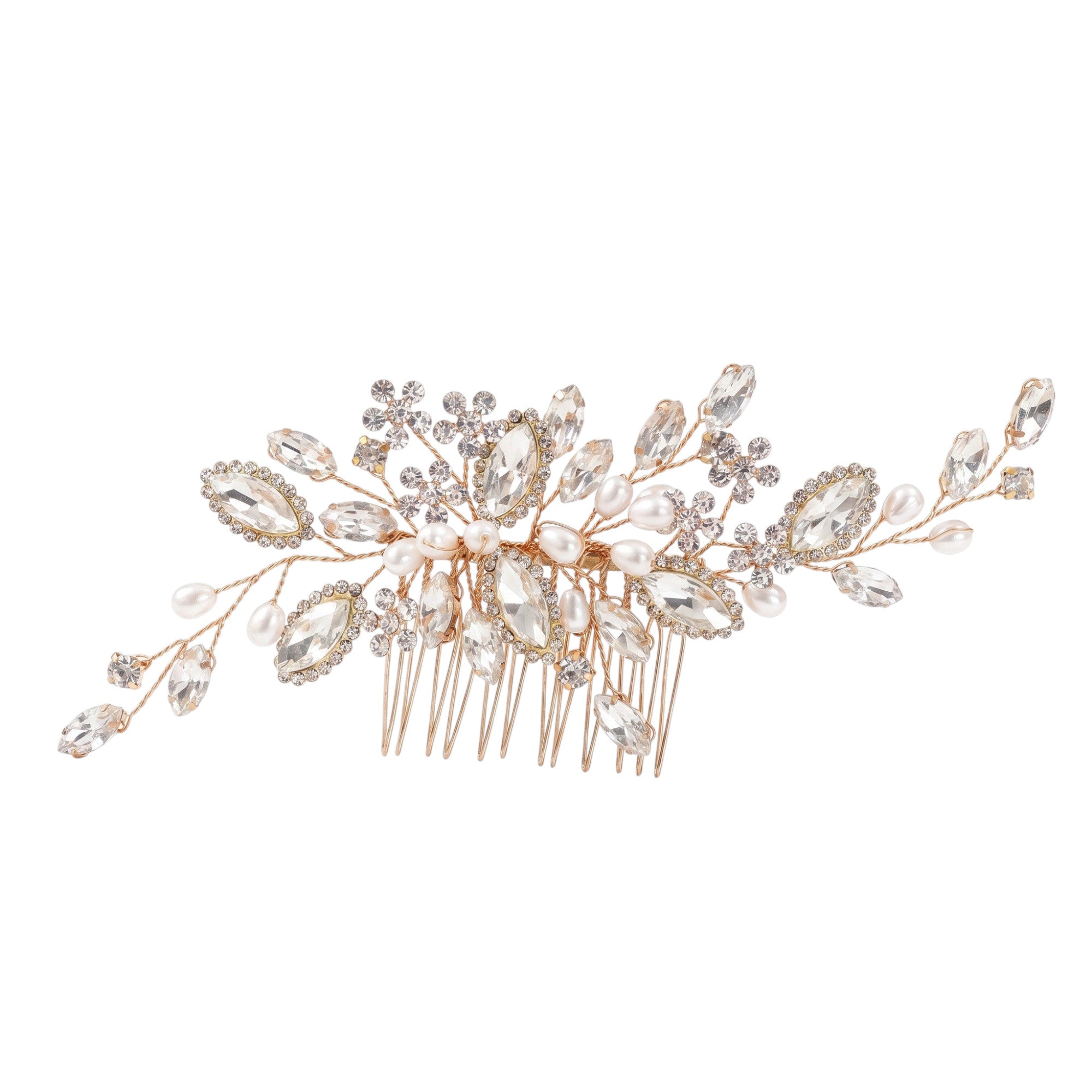 Marquise Crystal & Pearl Hair Comb