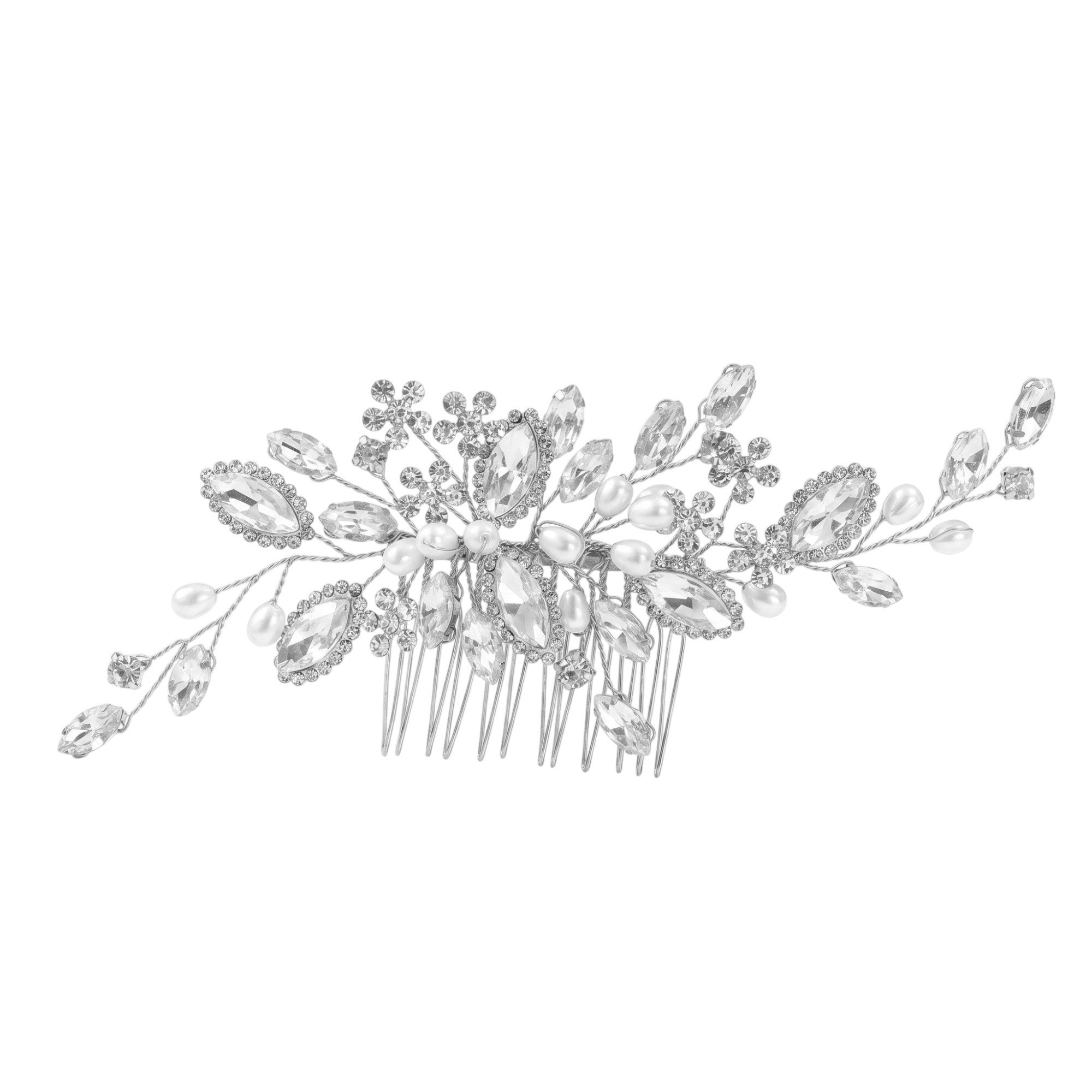 Marquise Crystal & Pearl Hair Comb
