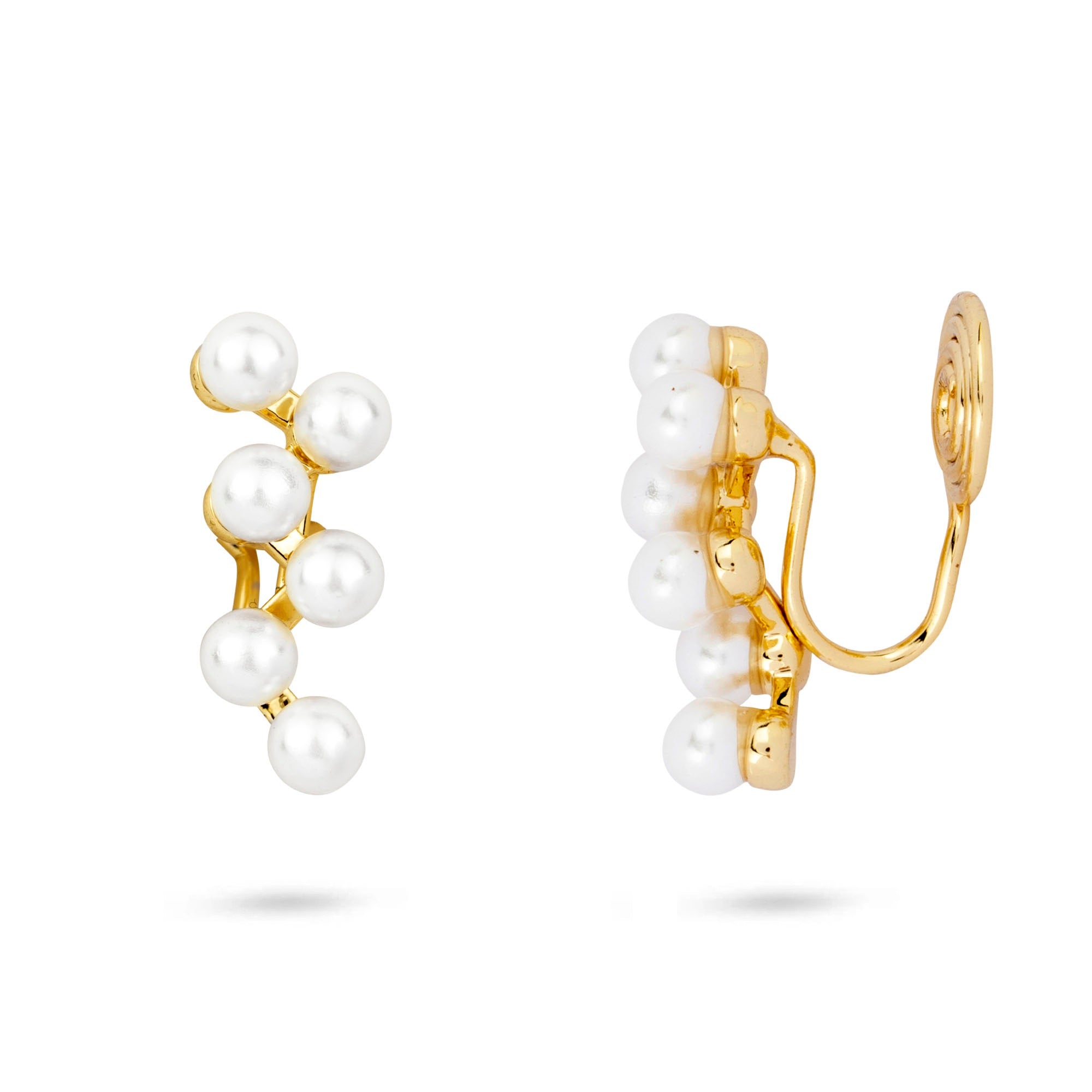 Multi Pearl Clip On Earrings