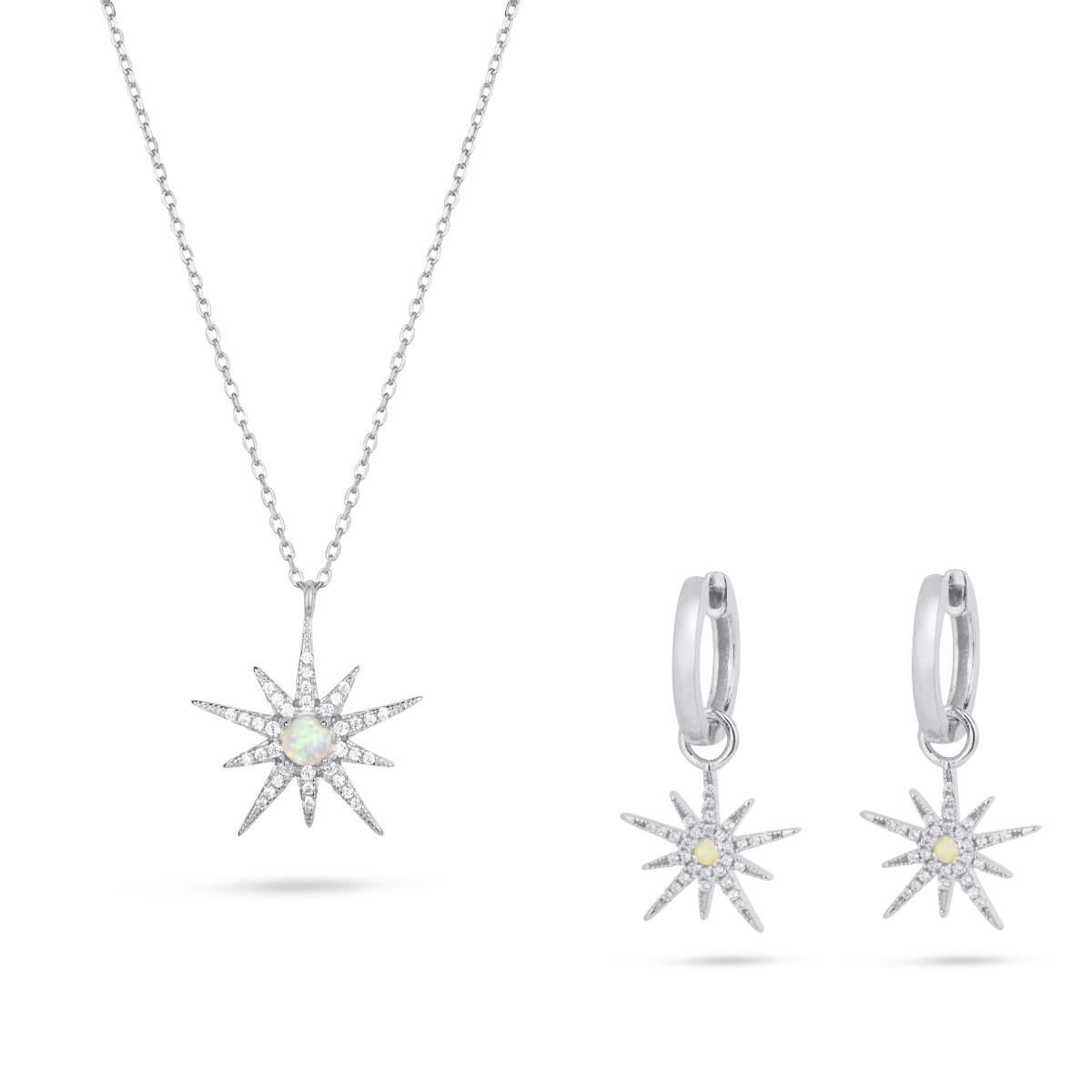 North Star Necklace & Earrings Set