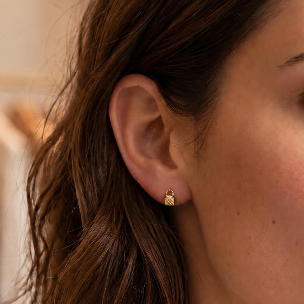 Mini Padlock Stud Earrings