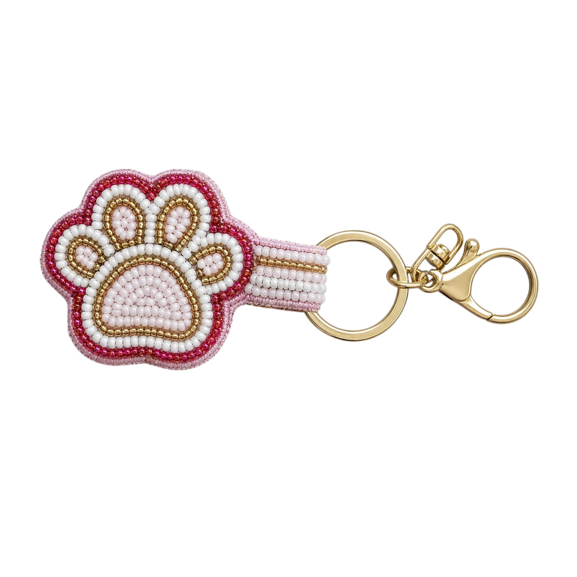 Paw Print Beaded Keyring