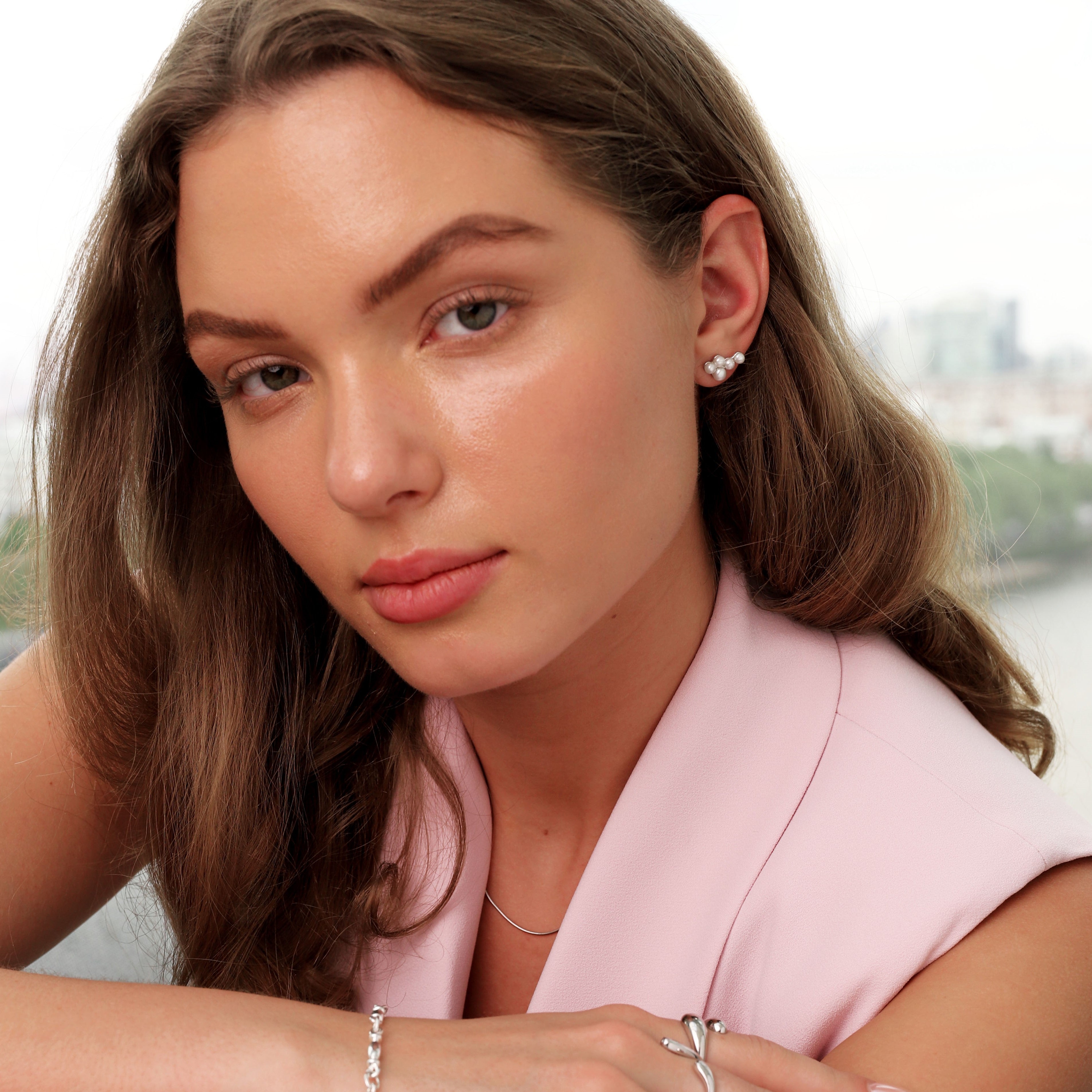 Pearl Cluster Earrings