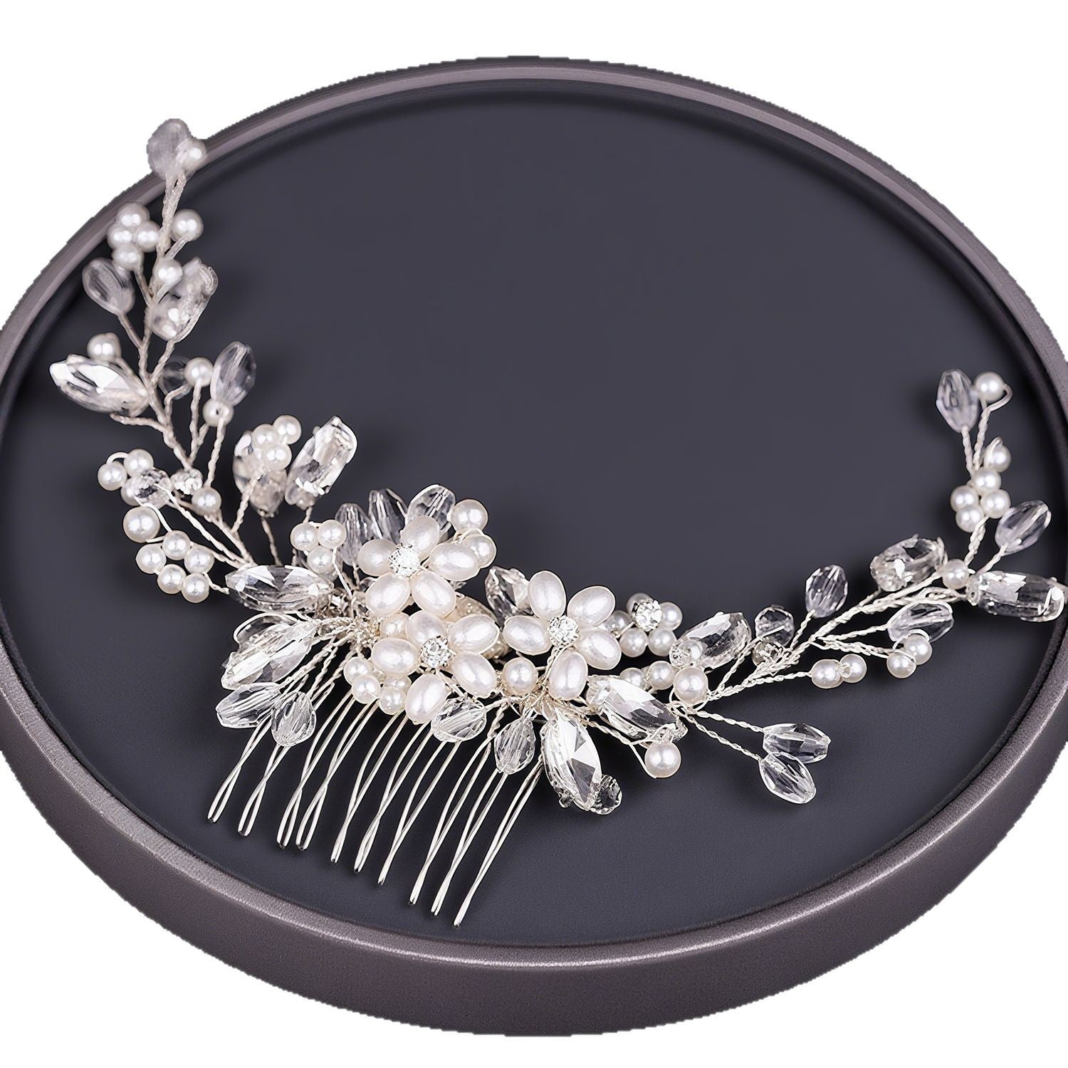 Pearl Flower Hair Comb