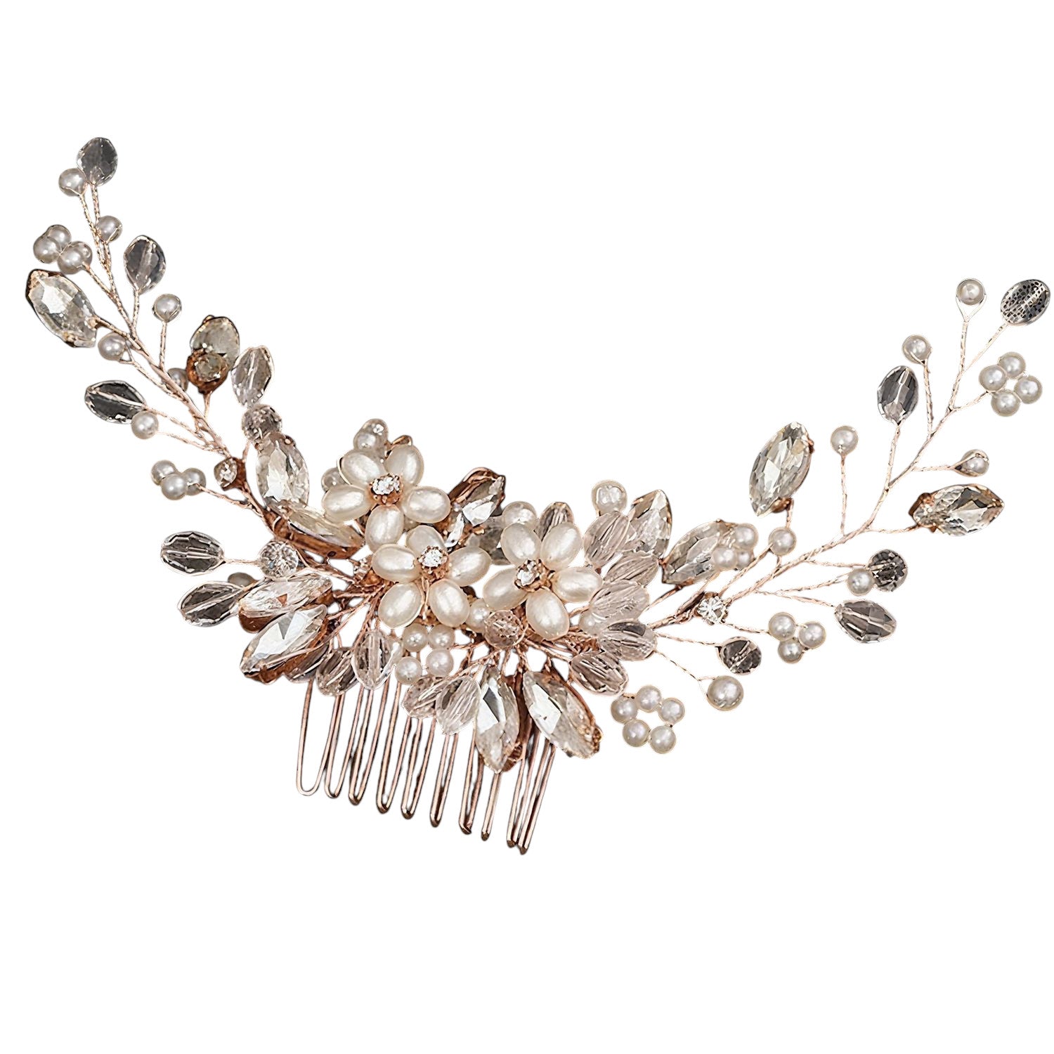 Pearl Flower Hair Comb