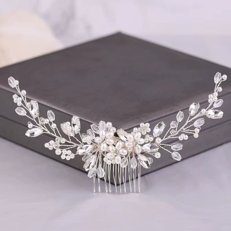 Pearl Flower Hair Comb